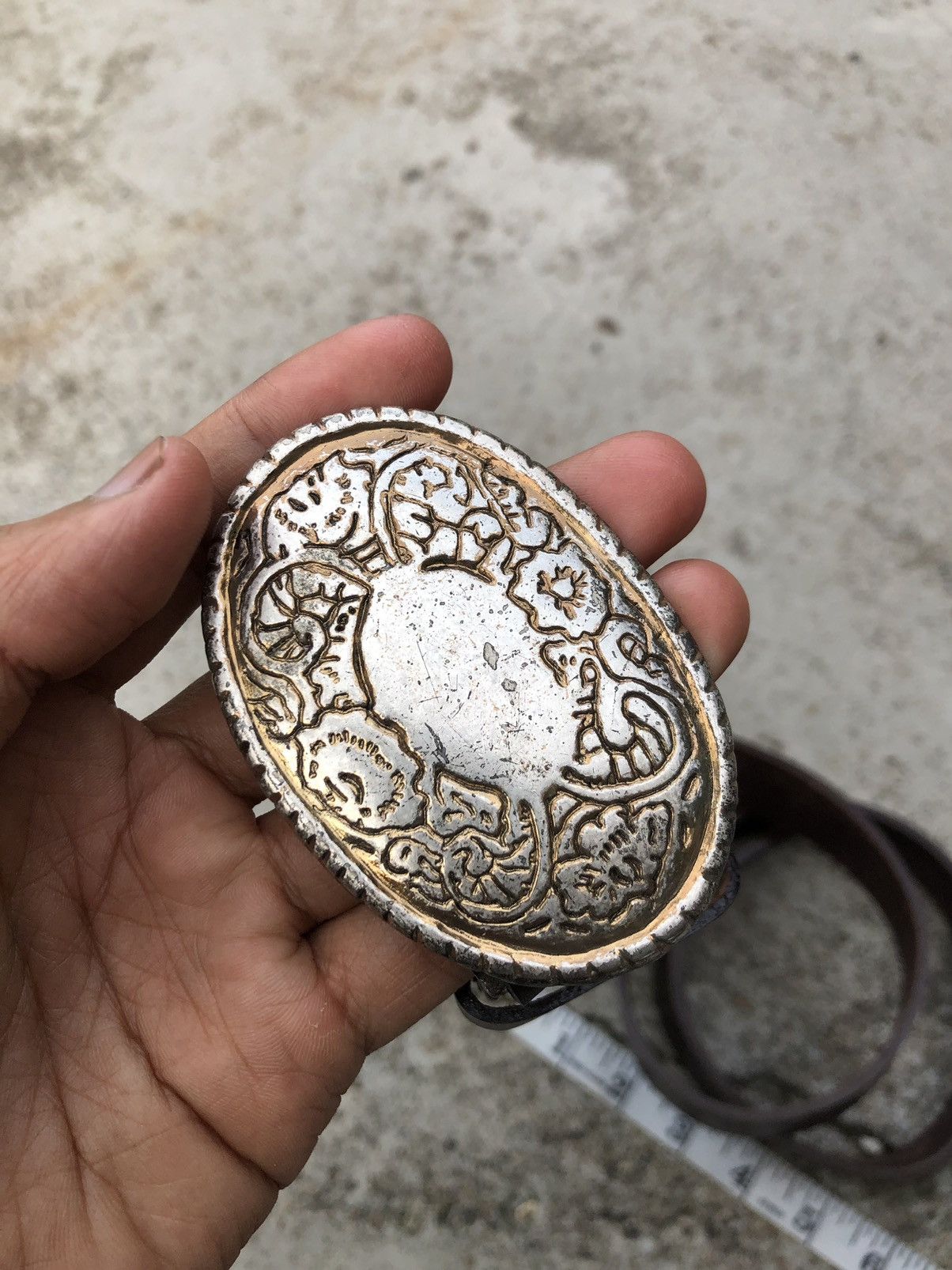 Leather LEATHER BUCKLE BELT Size 34 - 2 Thumbnail