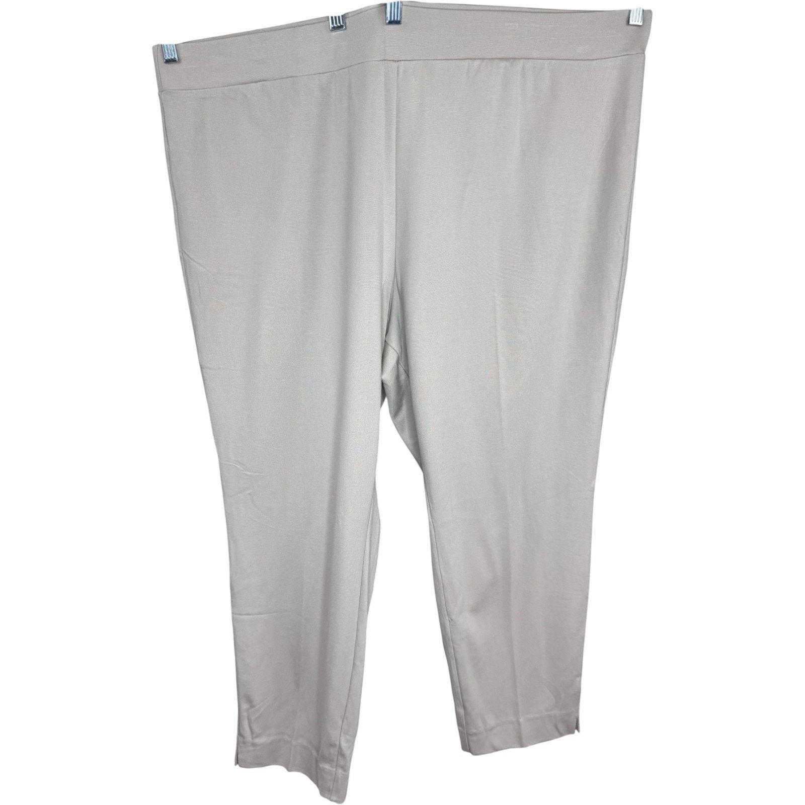 Other Susan Graver Every Day Supreme Knit Slim Leg Pants Stone 3X Size 39" - 1 Thumbnail