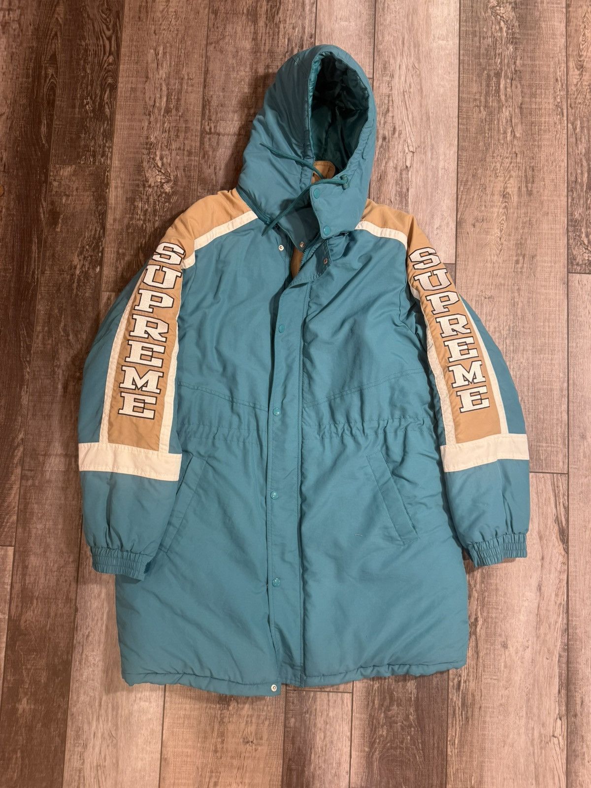 Supreme VINTAGE SUPREME SLEEVE LOGO SIDELINE PARKA TEAL SIZE L FW18 Size US L / EU 52-54 / 3 - 1 Thumbnail