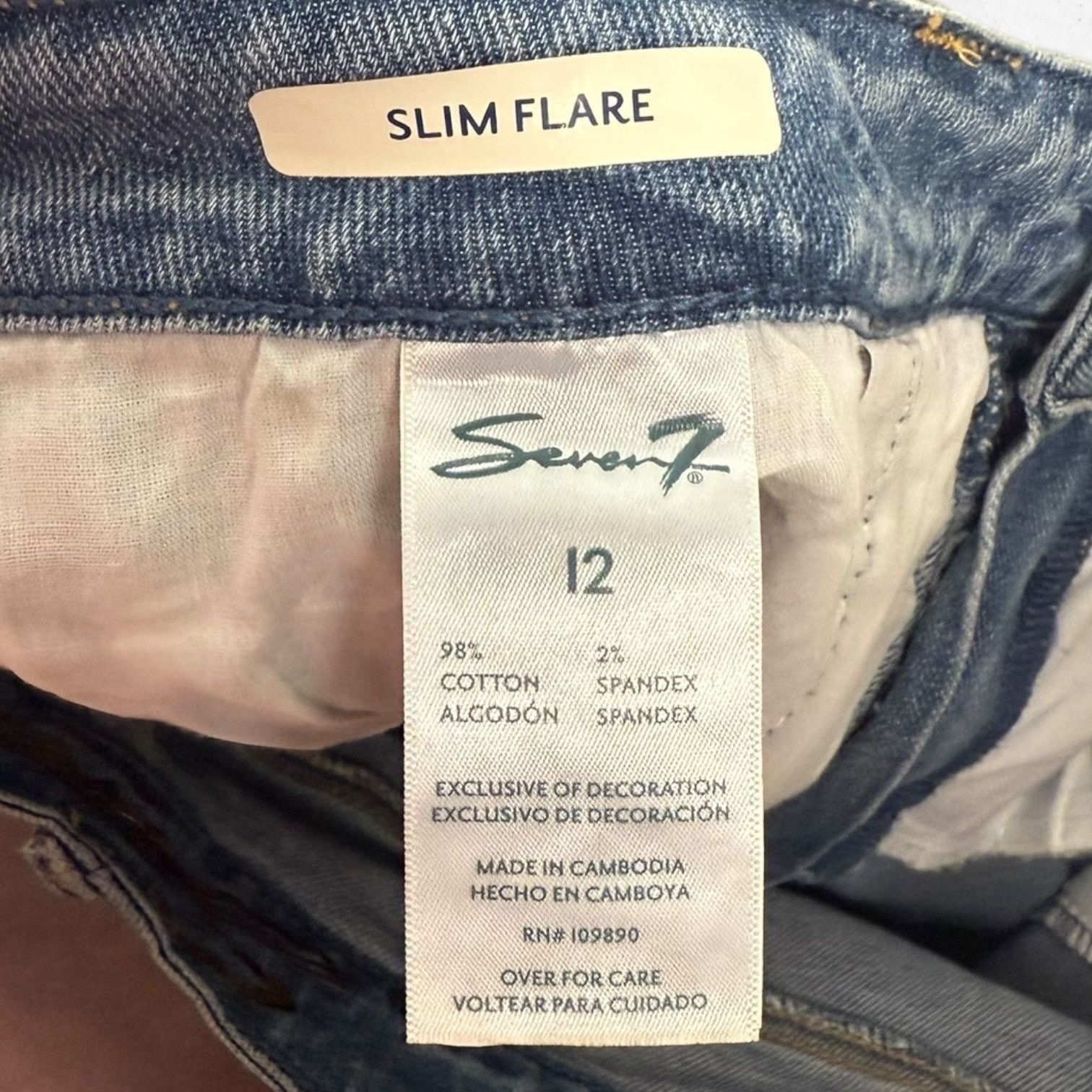 Seven 7 NWT Seven 7 Jeans Women's 12 High Rise Slim Flare "Felicity" Size 34" / US 12 / IT 48 - 3 Thumbnail