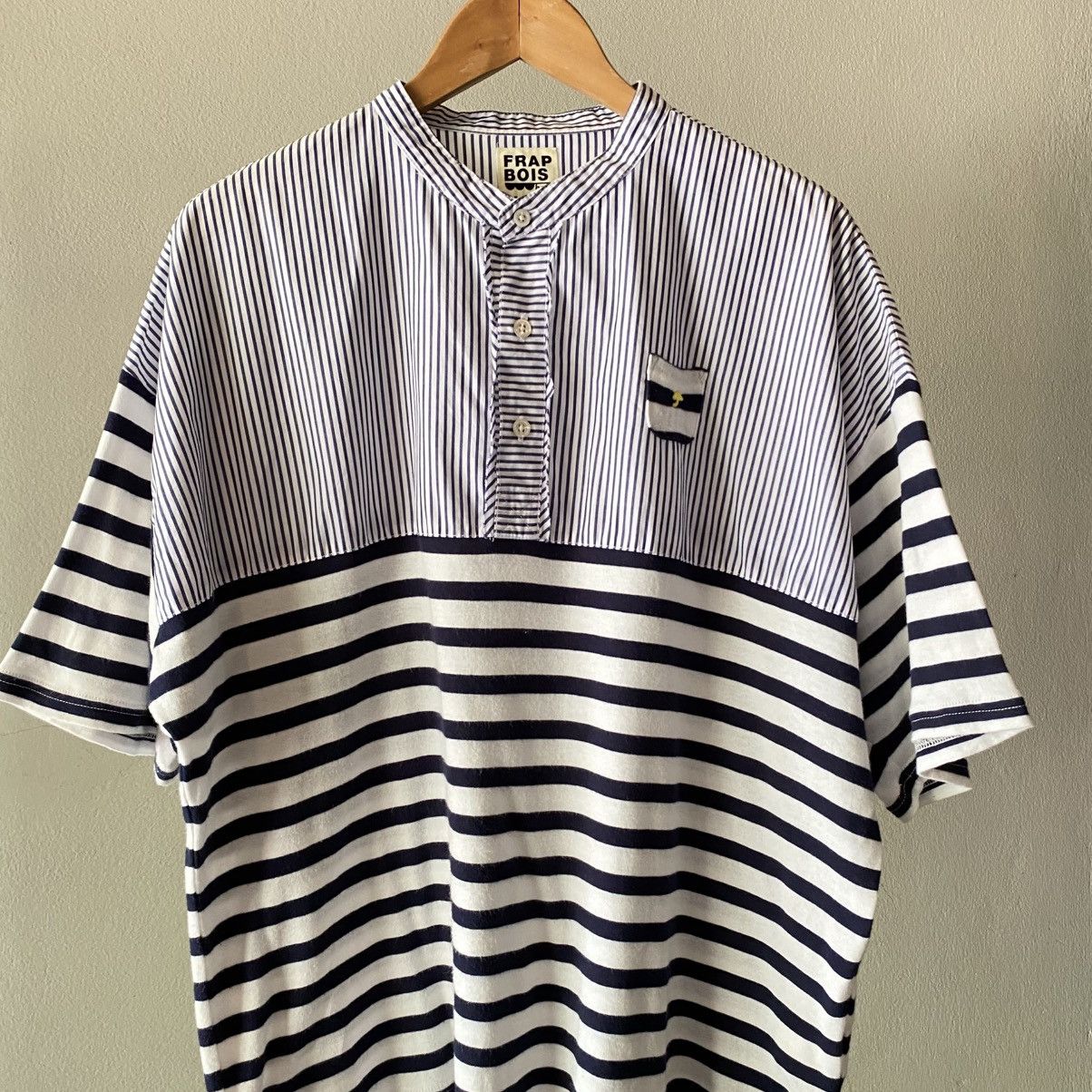 Frapbois FRAPBOIS Striped Mix Band Collar Shirt Size XL / US 12-14 / IT 48-50 - 23 Thumbnail