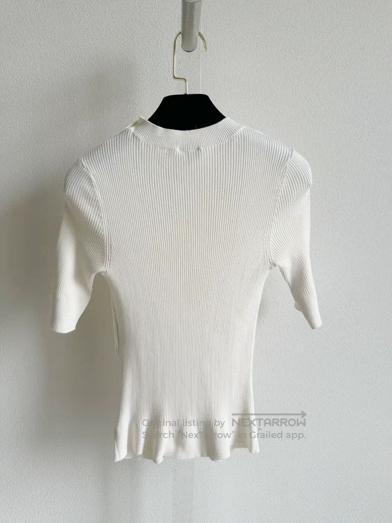 Chanel Chanel White knitted short-sleeved T-shirt Size XXS / US 00 / IT 34 - 2 Thumbnail