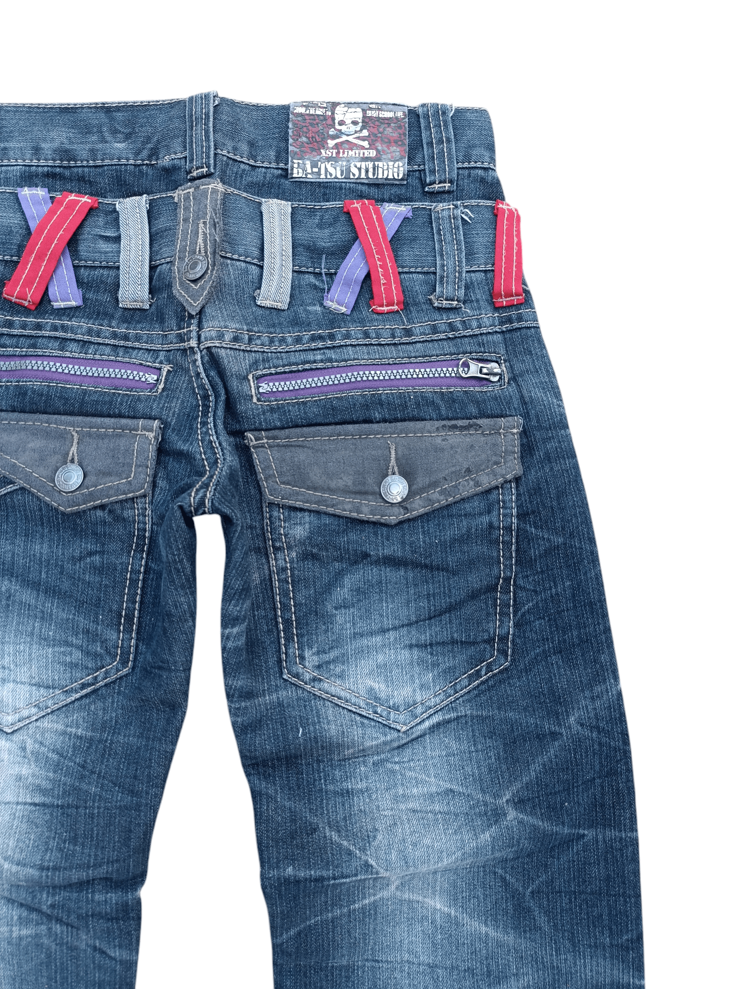 Japanese Brand RARE 🔥 Ba-tsu Studio Double Waist Patchwork Denim Jeans Size US 28 / EU 44 - 14 Thumbnail