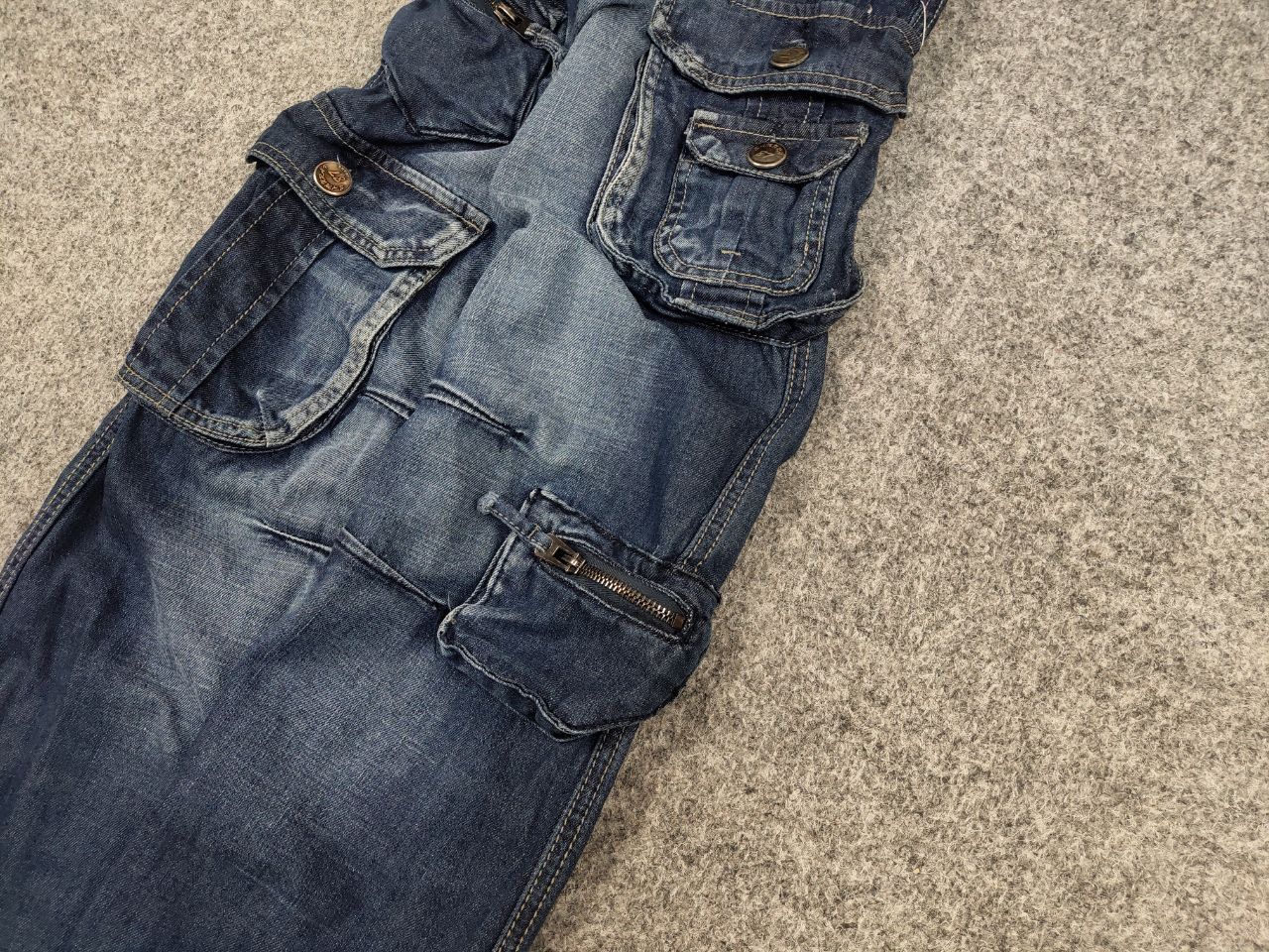 Japanese Brand Vintage if six was nine Style Y2K Faded Denim Cargo Jeans Size US 31 - 5 Thumbnail