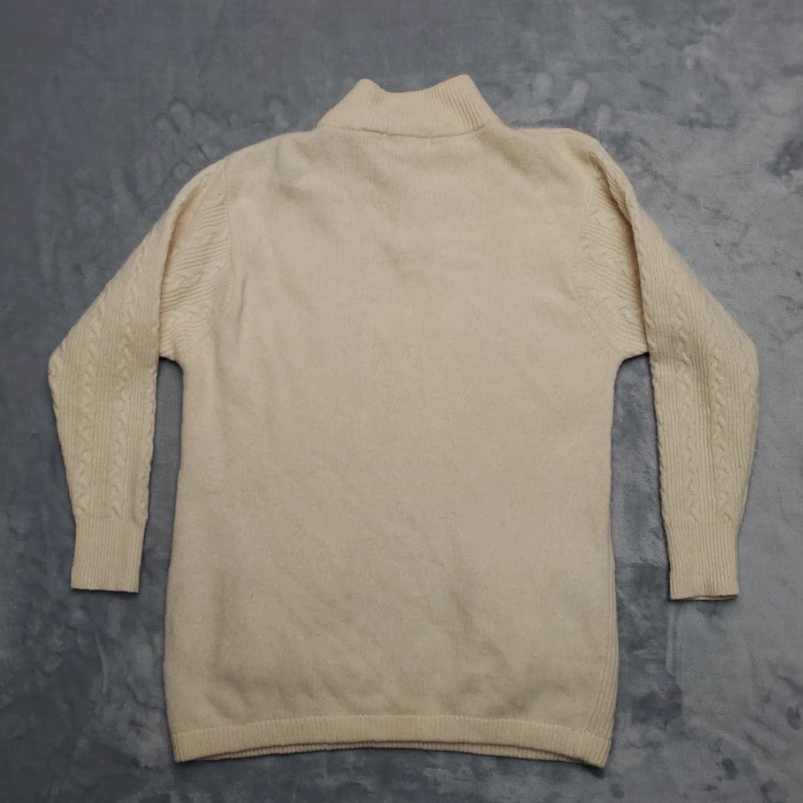 Vintage VINTAGE Maggie Sport Sweater Womens L Cream Angora Wool Blend Wool Angora Lambswool Knit Pullover 3/4 Sleeve High Neck Solid Casual Womens L Size L / US 10 / IT 46 - 6 Thumbnail