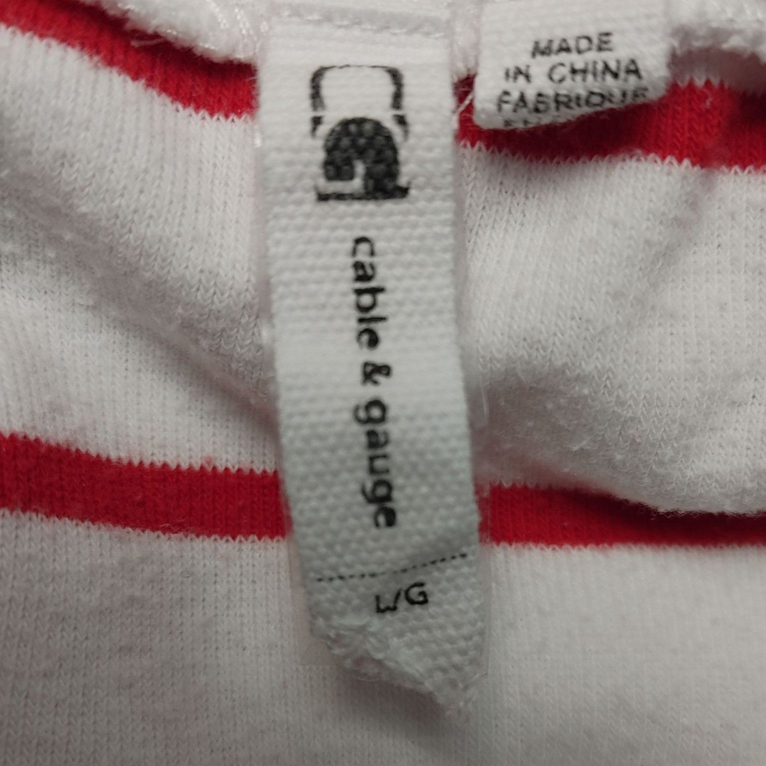 Other Cable & Gauge Women's White/Red Stripped Short Sleeve Terry Size L / US 10 / IT 46 - 3 Thumbnail