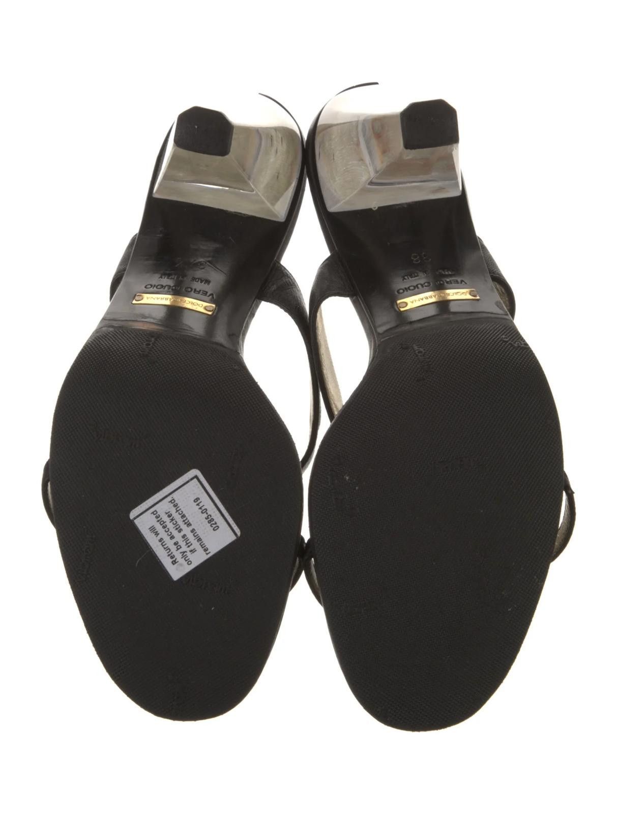 Dolce & Gabbana Dolce & Gabbana Leather Slides Women's Size: 7 | IT 38 Size US 7 / IT 37 - 5 Thumbnail