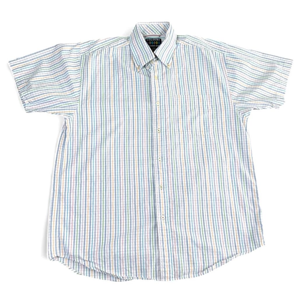 Alexander Julian VINTAGE Colours By Alexander Julian Shirt Adult MEDIUM White Purple Pastel Stripes Y2K Shirt Size US M / EU 48-50 / 2 - 2 Thumbnail