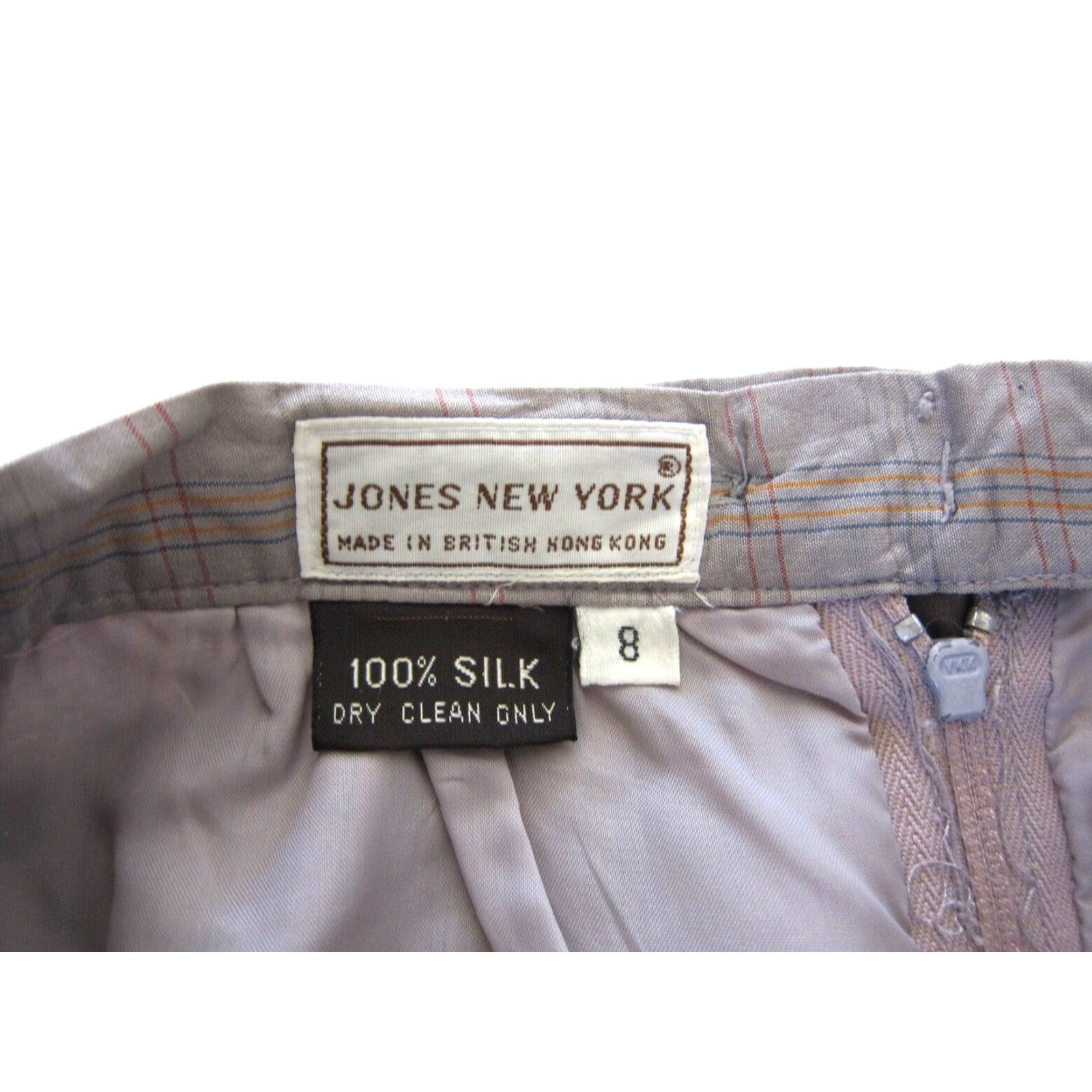Jones New York VINTAGE Jones New York 100% Silk Grey Yellow Plaid Pocket Midi Maxi Skirt XS Size 26" / US 2 / IT 38 - 4 Thumbnail