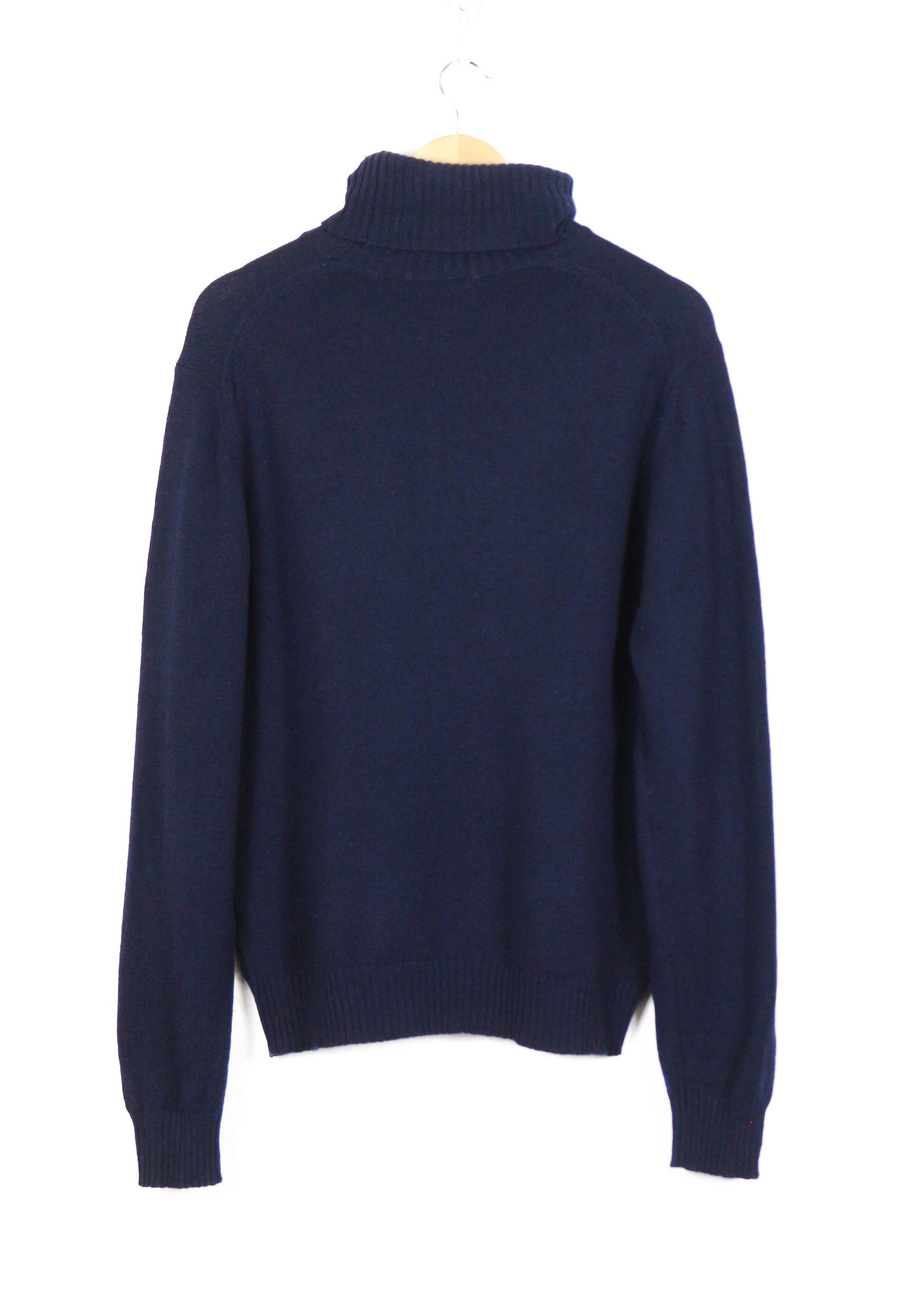 AMI Paris Navy Wool Turtleneck Sweater