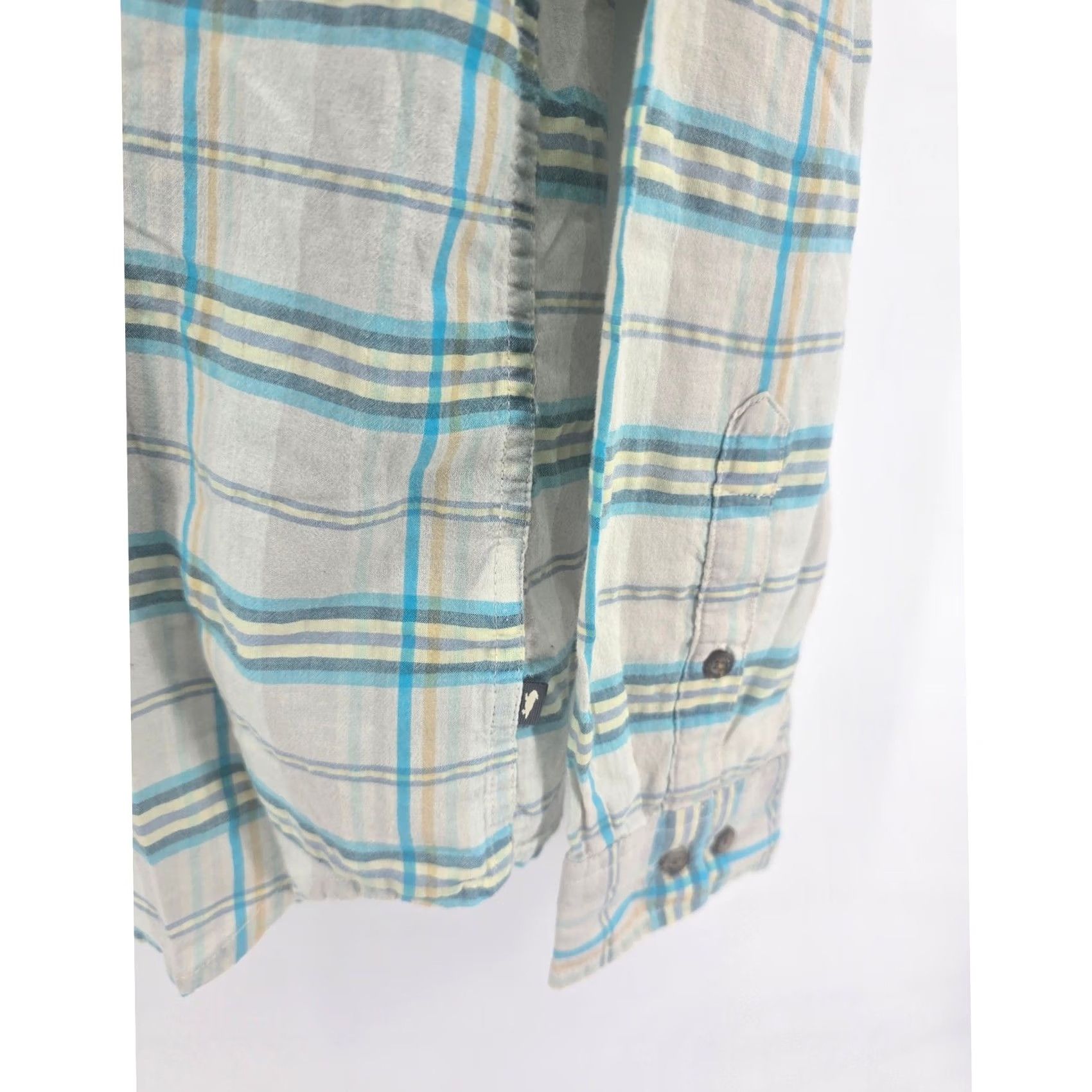 Toad&Co Toad&Co Button Front Shirt Men Medium Gray Blue Plaid Organic Cotton Long Sleeve Size US M / EU 48-50 / 2 - 2 Thumbnail
