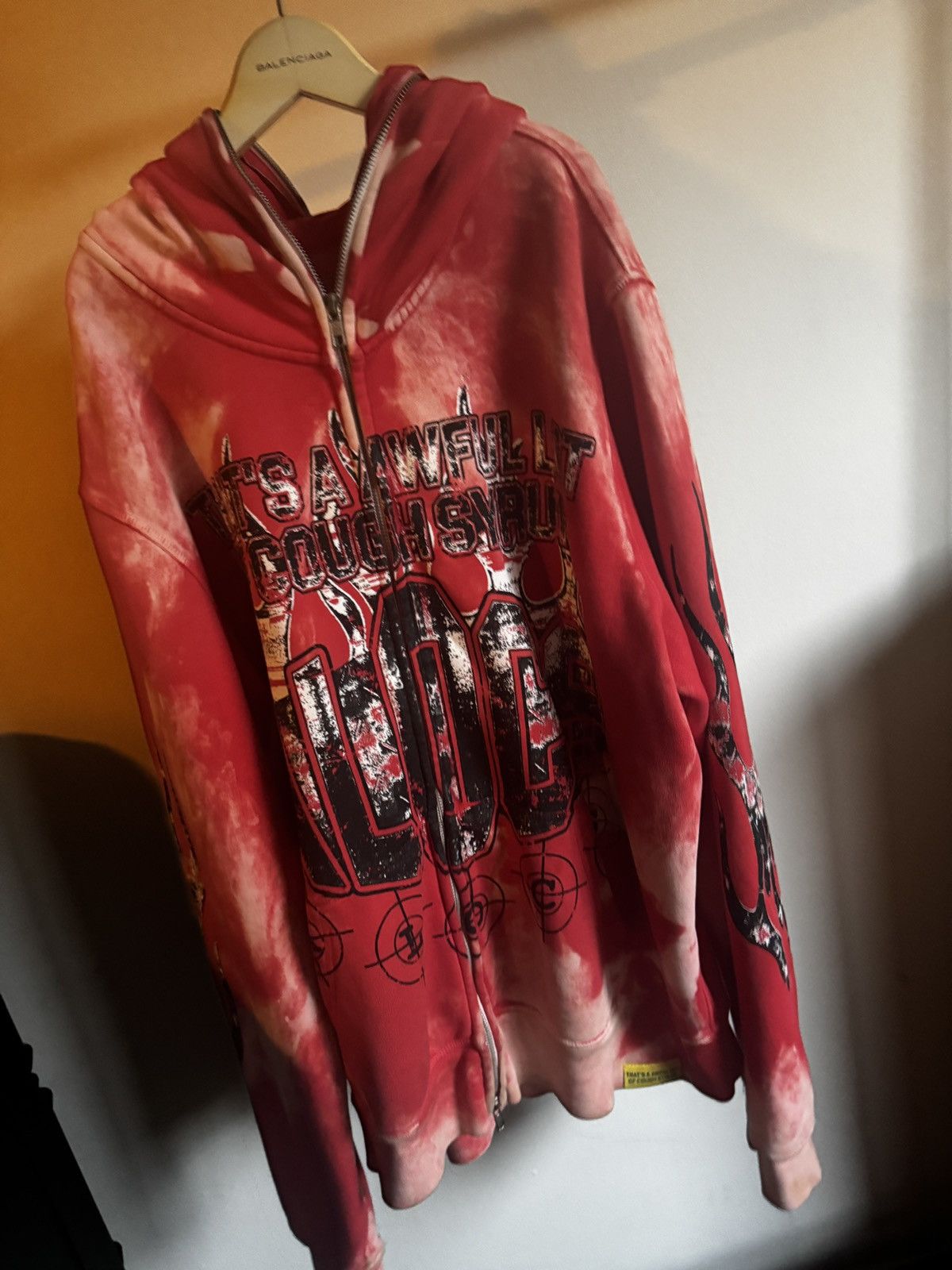 Awful Lot of Cough Syrup Awful Lot of Cough Syrup Red Full Zip Hoodie Size US XXL / EU 58 / 5 - 7 Thumbnail