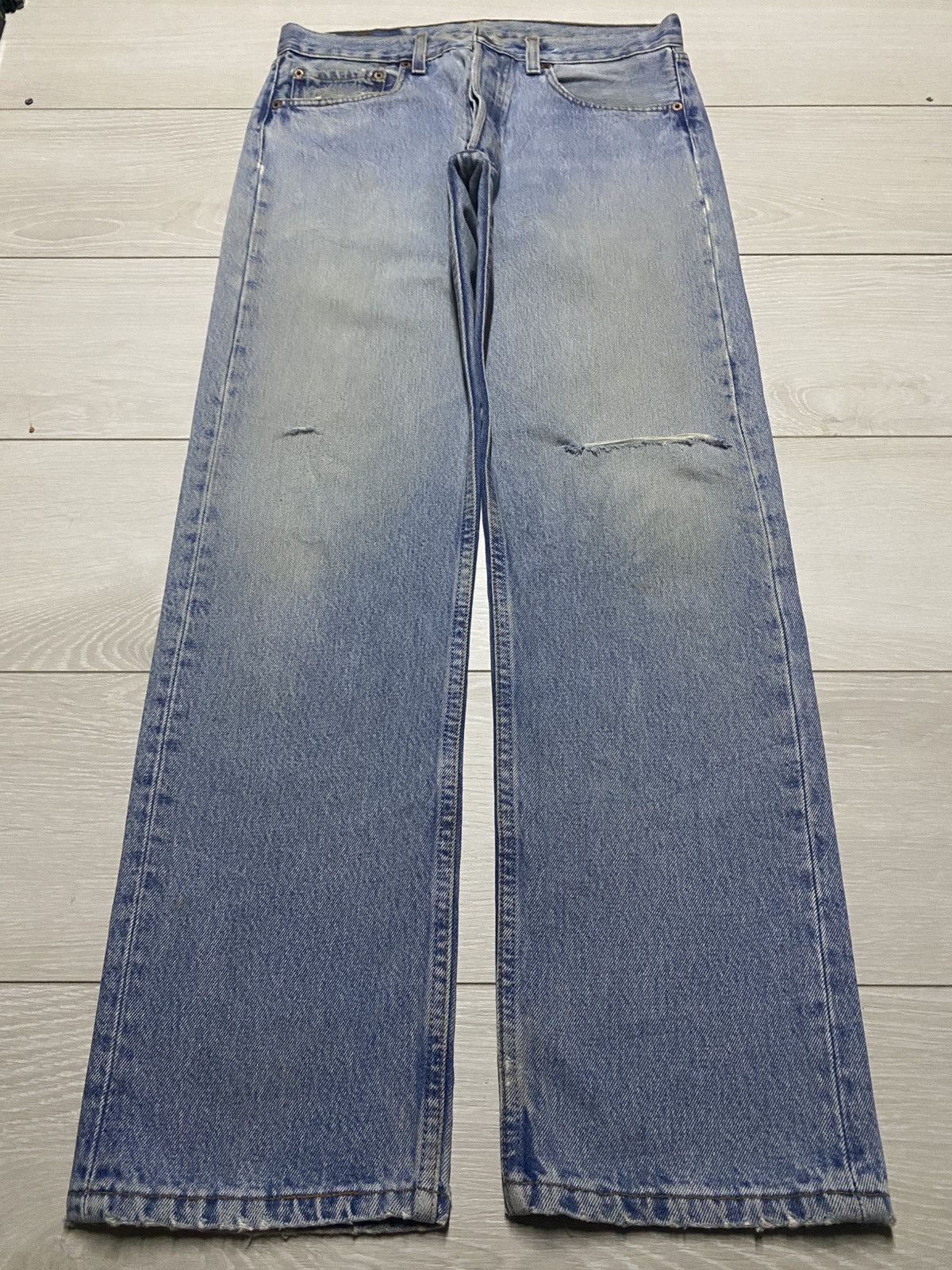 Vintage Levis 501 90s ButtonFly Grunge Distressed Jeans