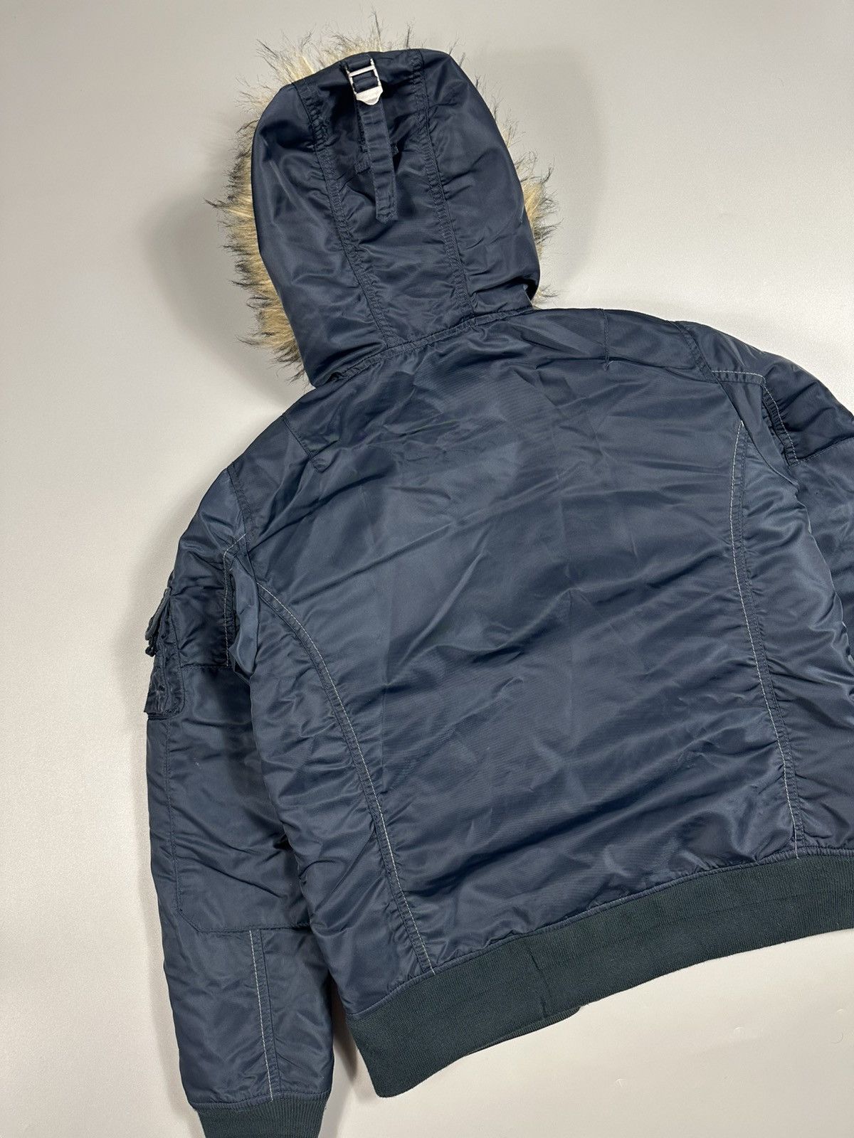 Schott Schott Army Type-U Hooded Faux Fur Nylon Bomber Jacket Size US L / EU 52-54 / 3 - 5 Thumbnail