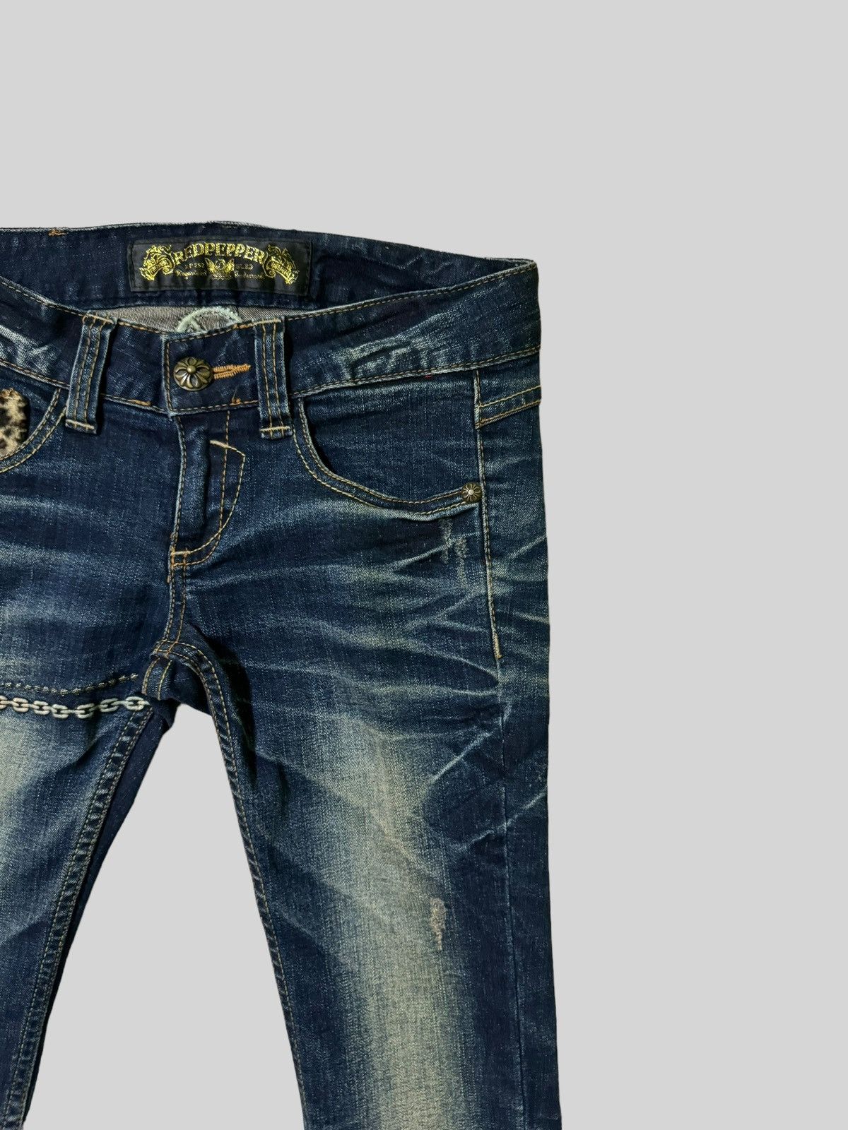 Hysteric Glamour × Japanese Brand Skinny REDPEPPER Cross Embroidery Junya Watanabe Denim Size US 27 - 5 Thumbnail
