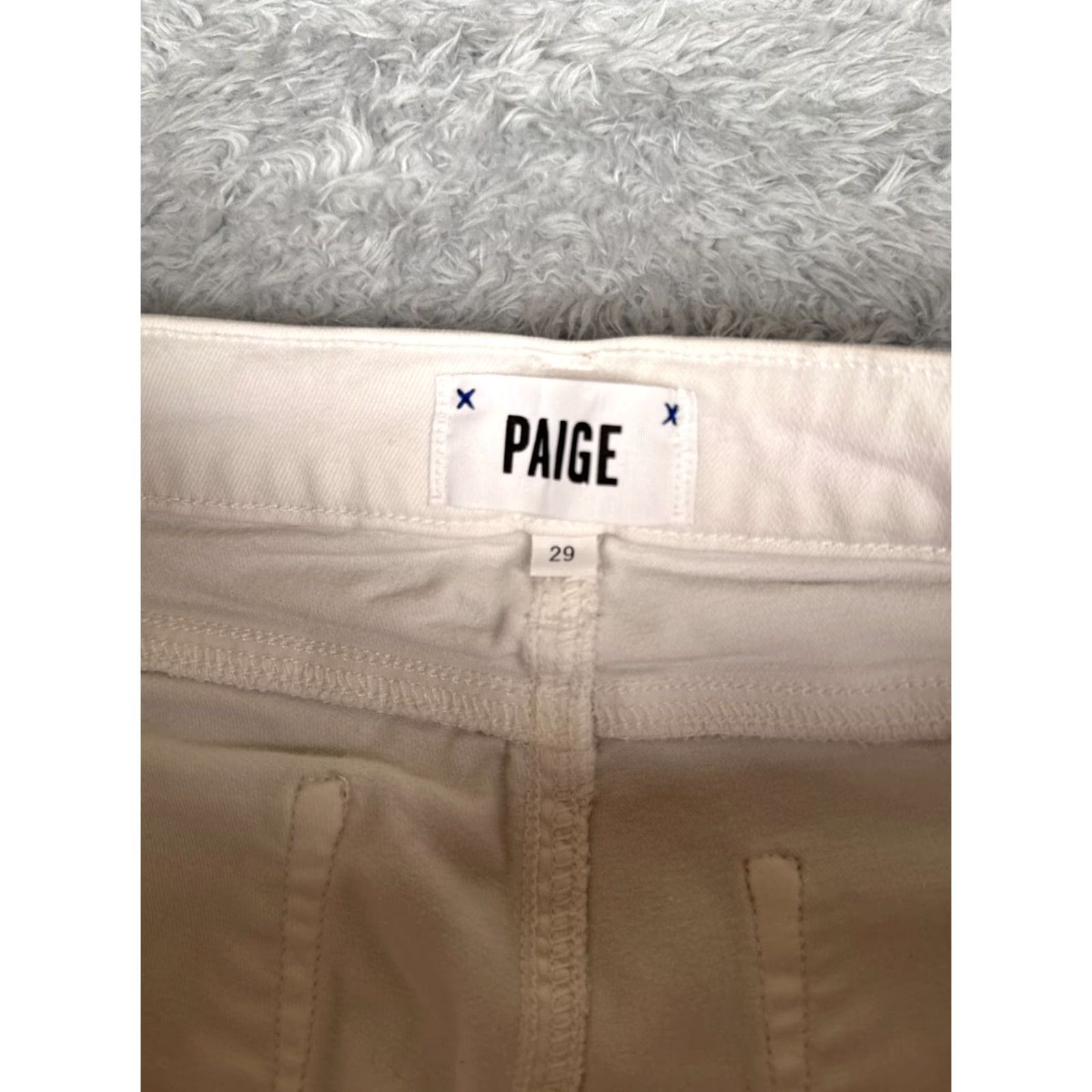 Anthropologie VINTAGE Anthropologie Paige Skinny Jeans Women 29 White Denim Crop Spring Summer Fall Winter Adult Slim Fit 5-Pocket Gu Size 29" - 6 Thumbnail