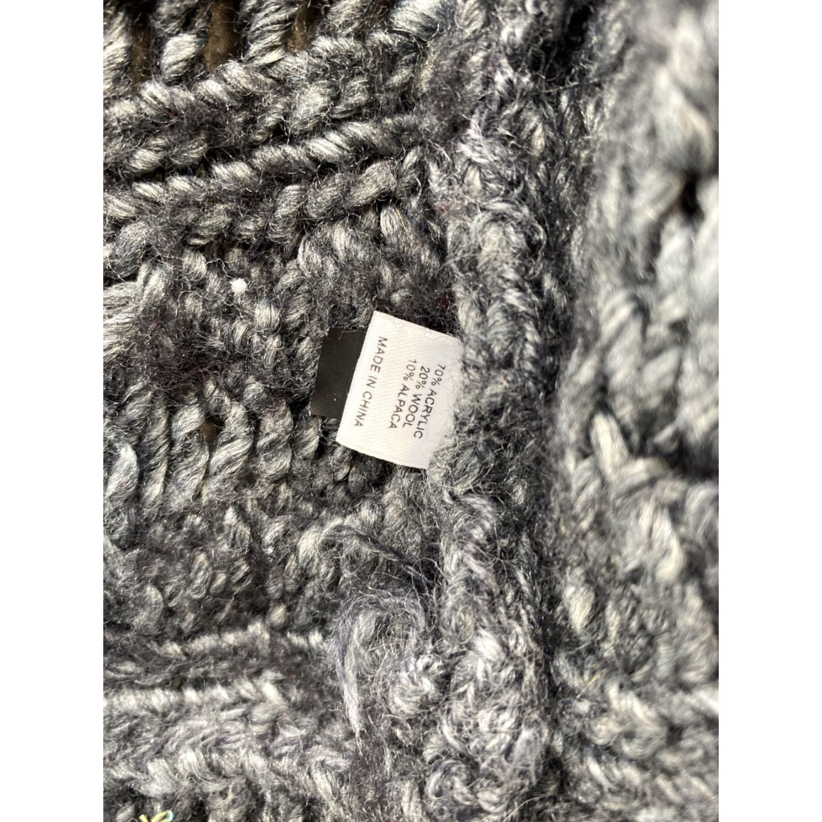 Express VINTAGE Express Chunky Loose Knit Open Cardigan Wool Alpaca Blend Charcoal Women’s XS Size XS / US 0-2 / IT 36-38 - 3 Thumbnail