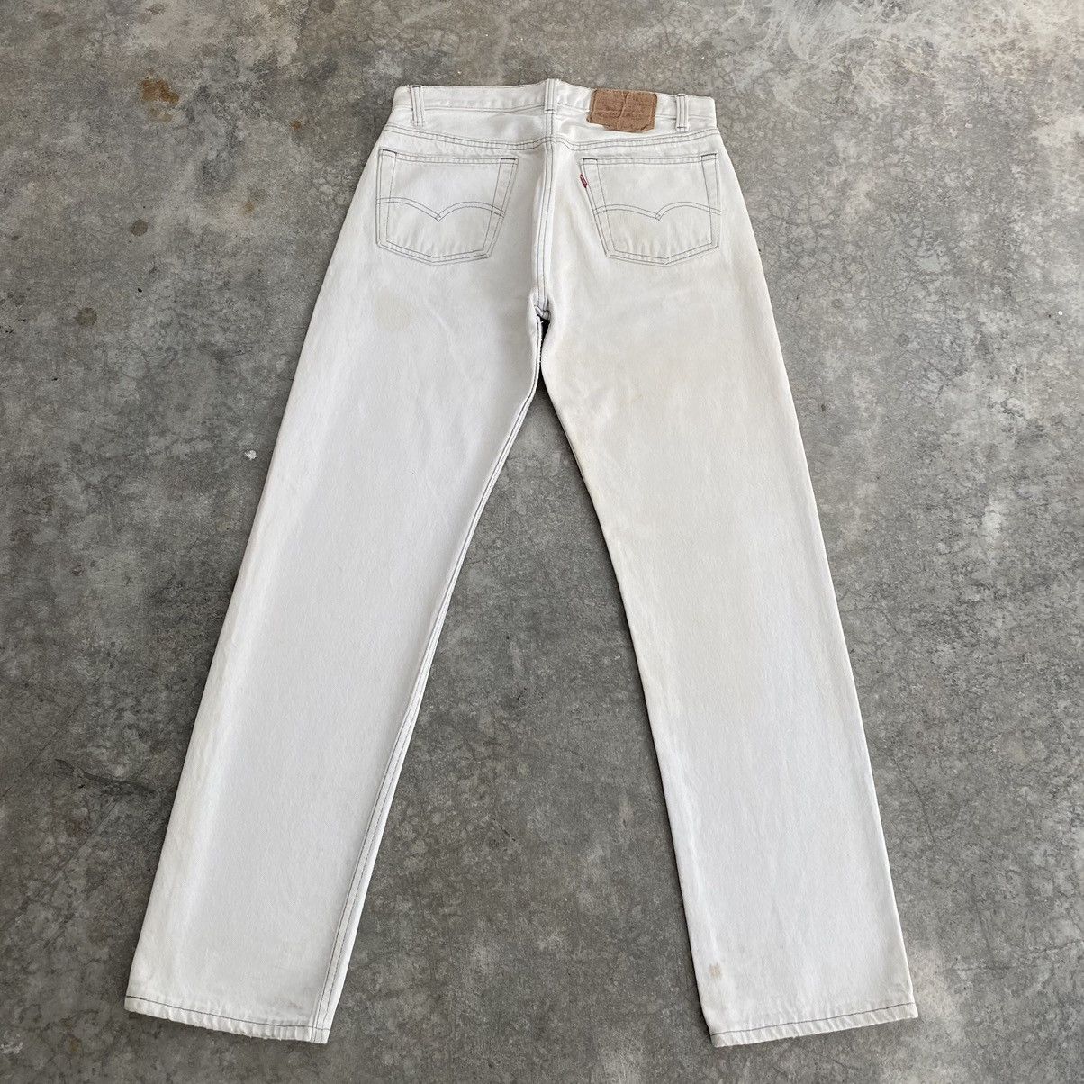 Levi's Size 29x29.5 Vintage 1985 Levis 501 White Jeans Size US 29 - 13 Thumbnail