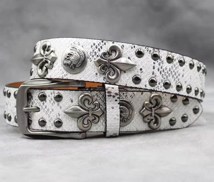Japanese Brand Y2k PU Leather Rivet Punk Skull Rock Belt105 Size ONE SIZE - 3 Thumbnail