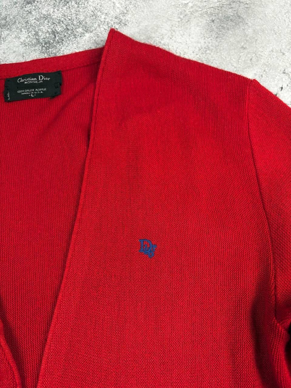 Dior × Vintage Vintage Christian Dior Monsieur V-Neck Cardigan 80-90s Size US L / EU 52-54 / 3 - 4 Thumbnail