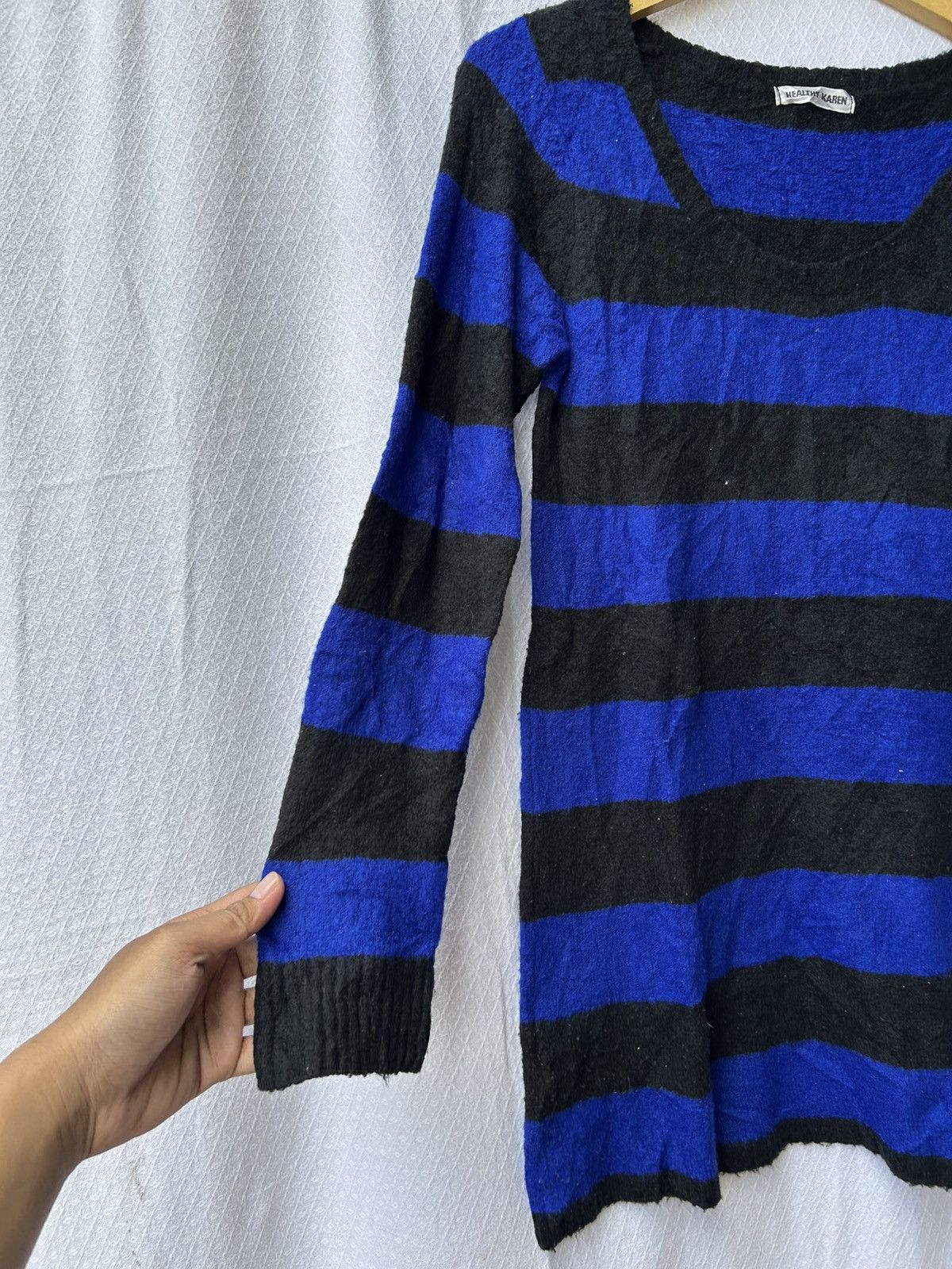 Japanese Brand Healty karen fuzzy mohair grunge striped knitted style Size US S / EU 44-46 / 1 - 5 Thumbnail