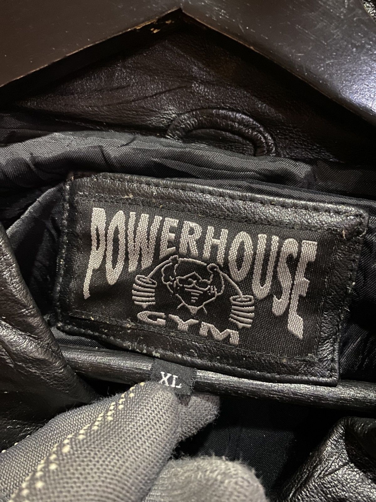 Leather Powerhouse Gym Leather Varsity Jacket Iconic Bodybuilding Size US XL / EU 56 / 4 - 6 Thumbnail