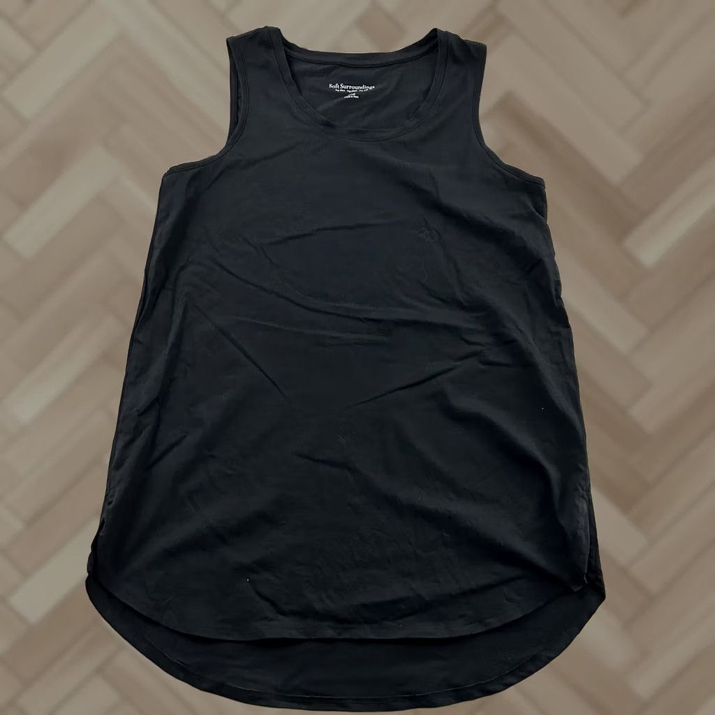 Soft Surroundings Soft Surroundings Tank Women S Black Solid Sleeveless Top Shirt Vintage Womens Small Solid Black Size S / US 4 / IT 40 - 1 Thumbnail