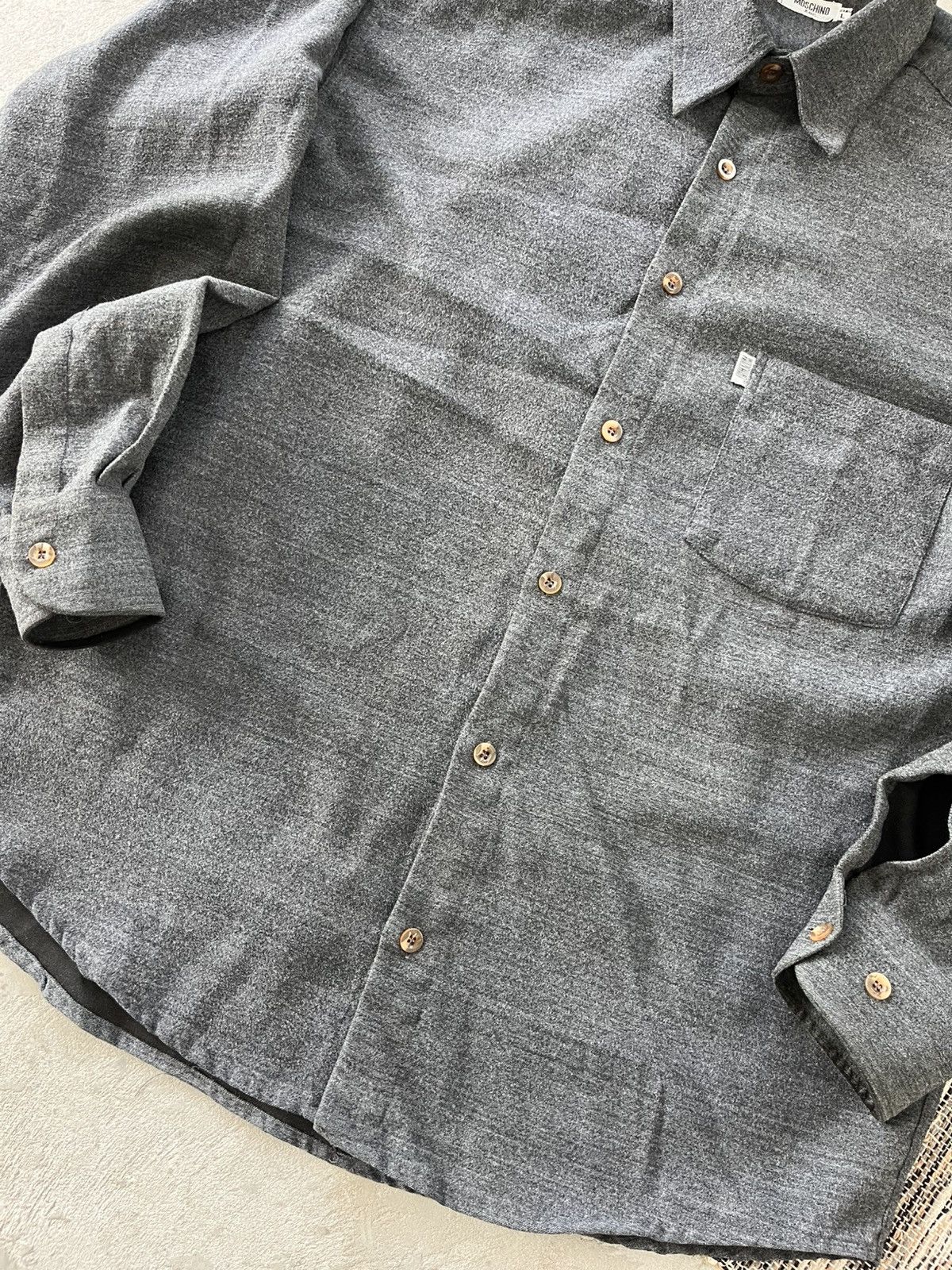 Moschino Vintage Moschino Shirt Luxury Overshirt Dark Grey Classic Size US L / EU 52-54 / 3 - 6 Thumbnail