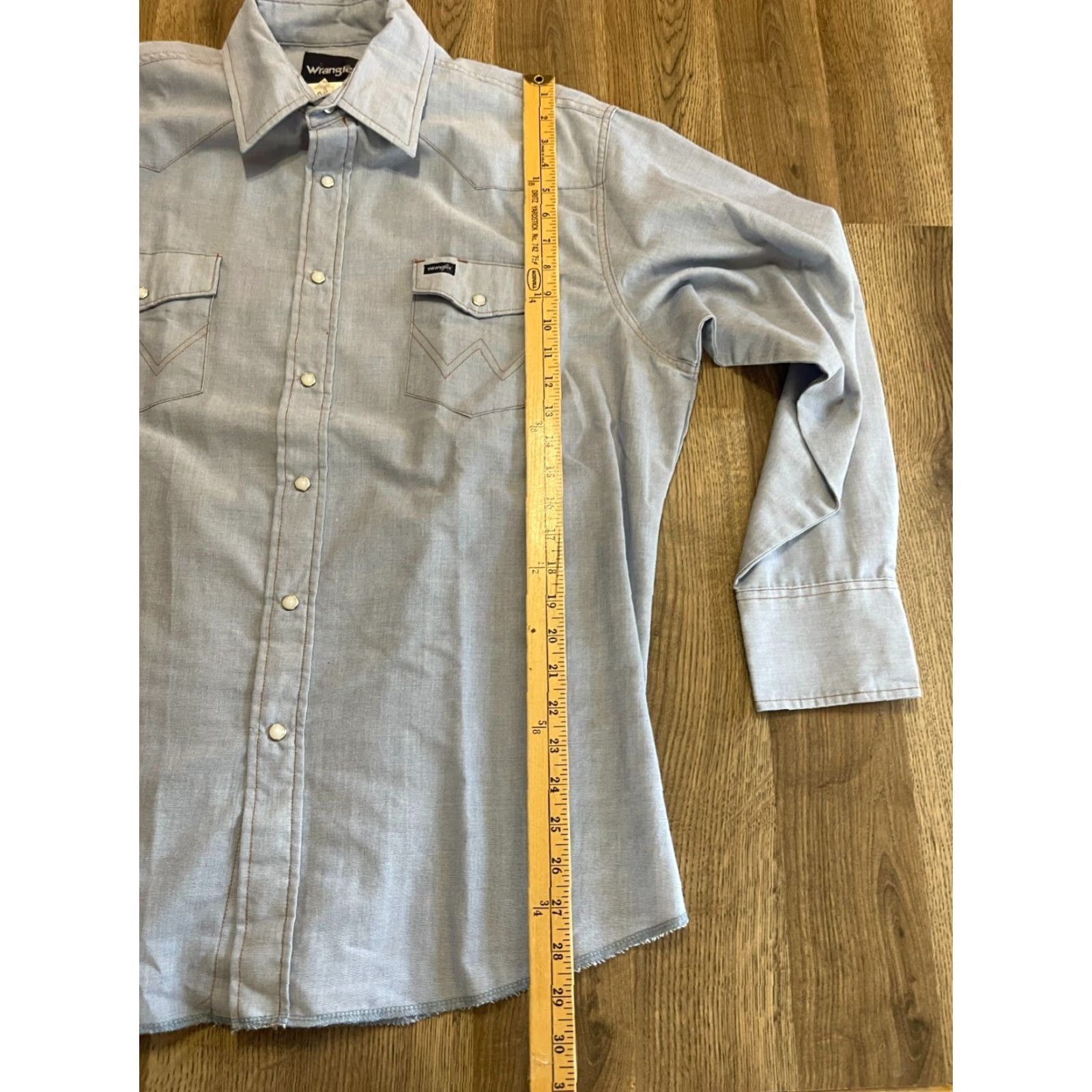 Wrangler Wrangler Shirt Men's 17.5-35 Blue Long Sleeve Western Pearl Snap Button-Up Pockets Regular Size Type: Regular Timing: N/A Size US XXL / EU 58 / 5 - 7 Thumbnail