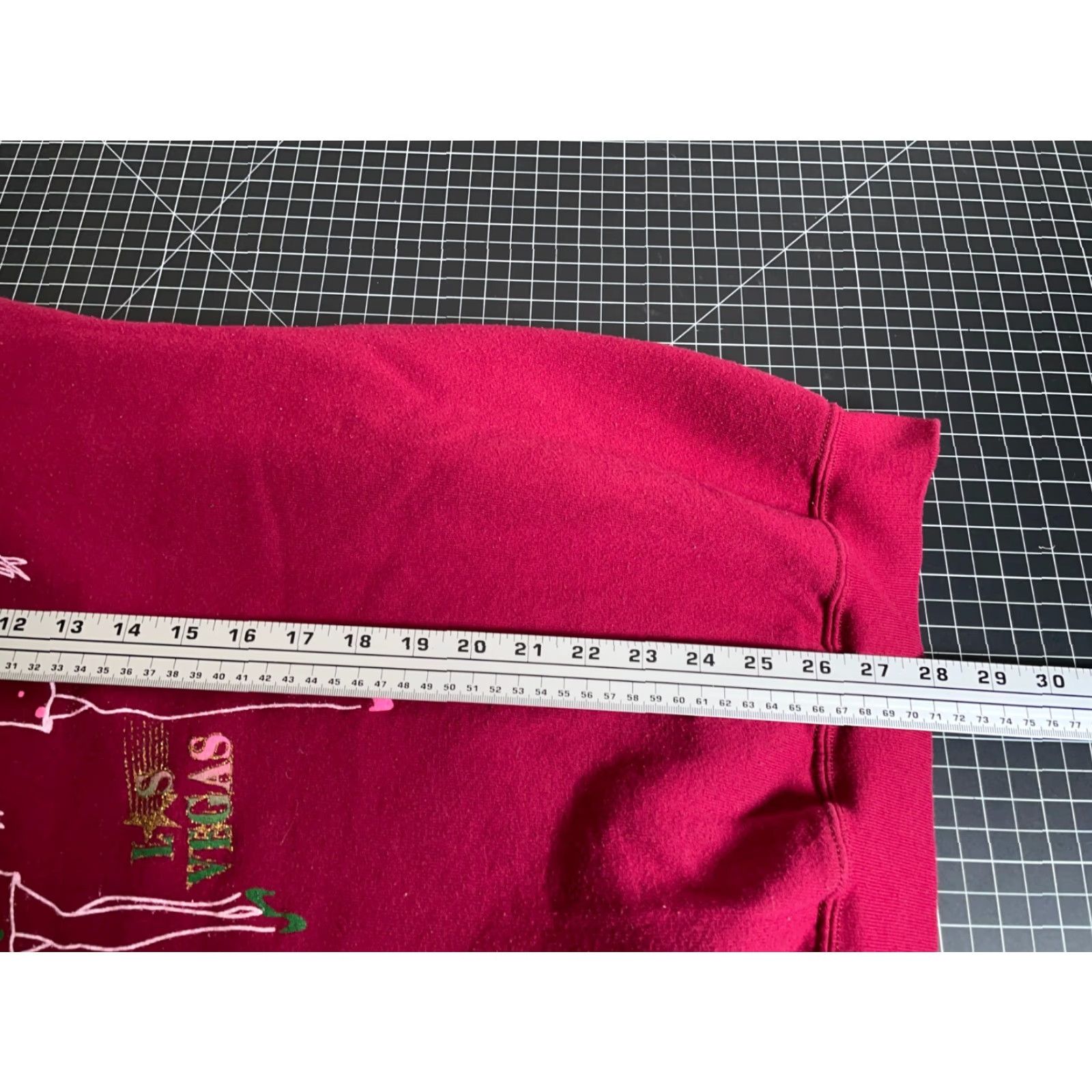Vintage VTG Las Vegas Glittery Hat Ladies Sweatshirt Adult XL Dark Red Crewneck Size XL / US 12-14 / IT 48-50 - 6 Thumbnail