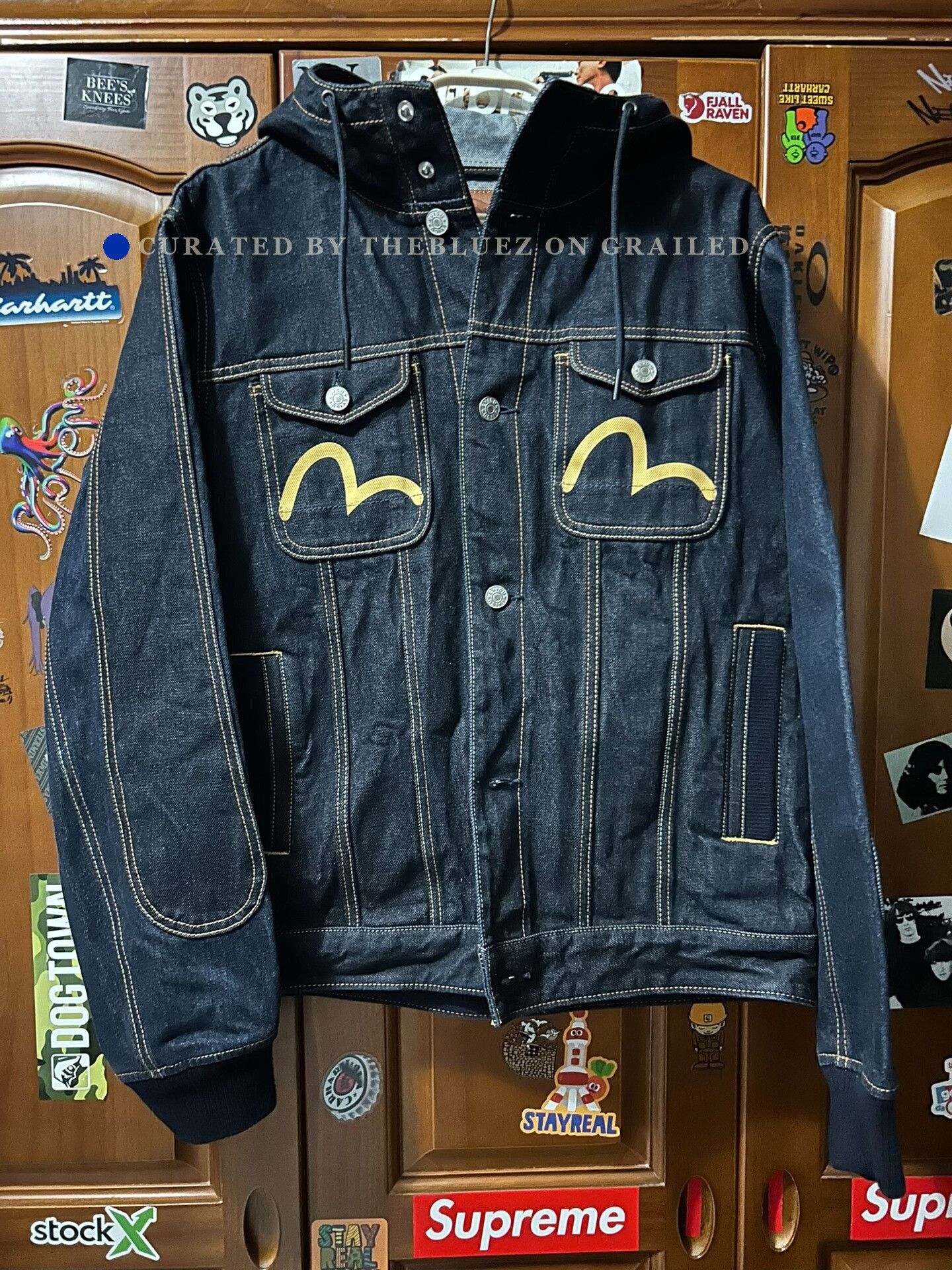 Evisu Evisu Seagull Hooded Denim Jacket Size US L / EU 52-54 / 3 - 1 Thumbnail