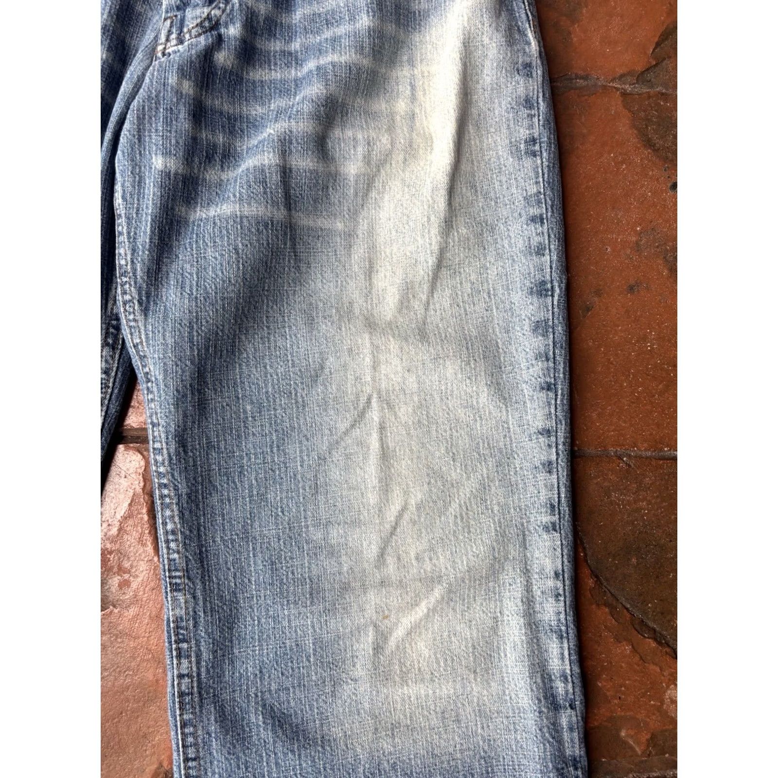 Vintage VINTAGE Dusty Jeans Men 34x30 Distressed Baggy Wide-Leg 90s Grunge Hip Hop Skater Cotton Denim Size US 34 / EU 50 - 5 Thumbnail