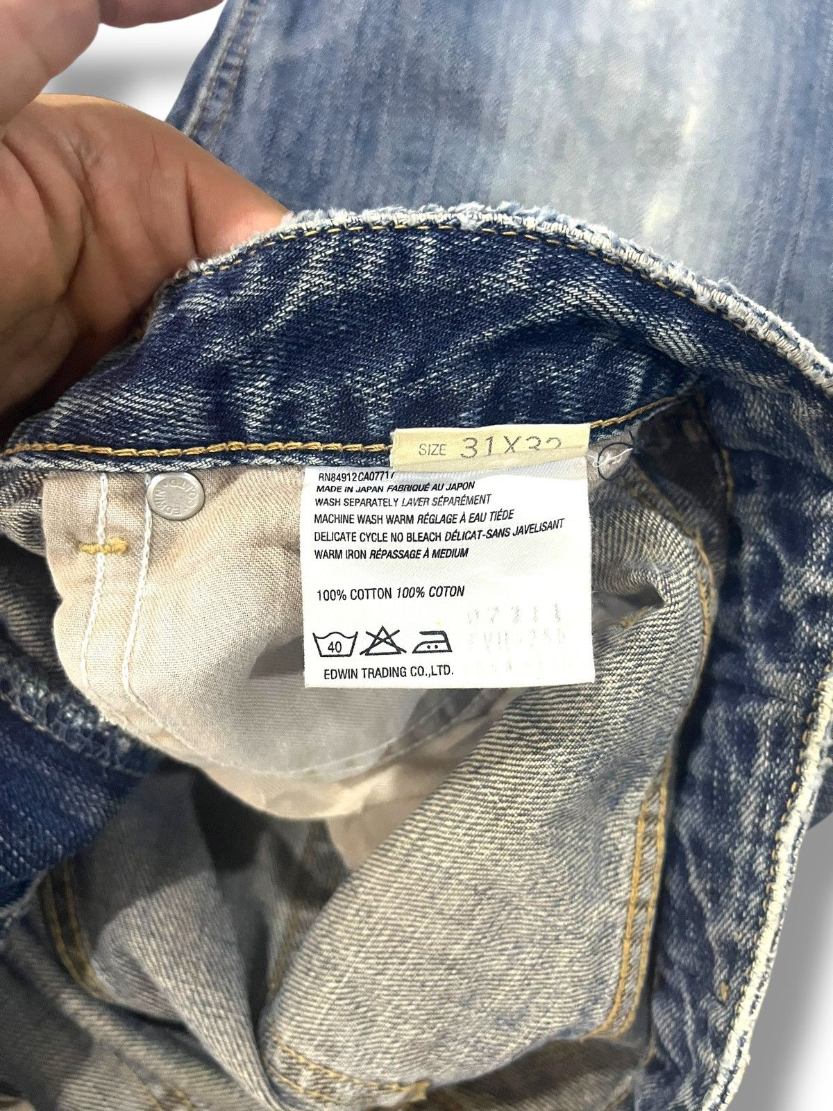 If Six Was Nine × Japanese Brand × Le Grande Bleu (L.G.B.) FLARE💥 Y2K EDWIN WASHED BLUE DENIM Size 31" - 6 Thumbnail