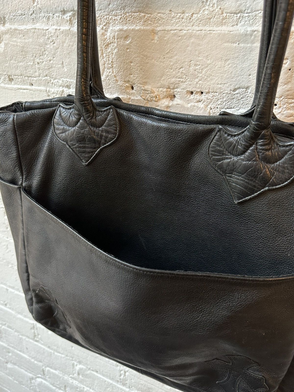 Chrome Hearts CHROME HEARTS THRASHED 4 PATCH LEATHER TOTE BAG Size ONE SIZE - 4 Thumbnail