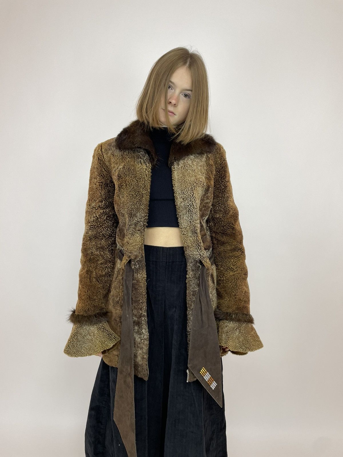 Other Women's belted Fur coat DONETI old money avant garde size S Size S / US 4 / IT 40 - 7 Thumbnail