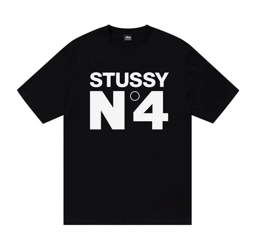 🎱 STUSSY No*4 Black Tee Shirt NEW! Size XL 🎱