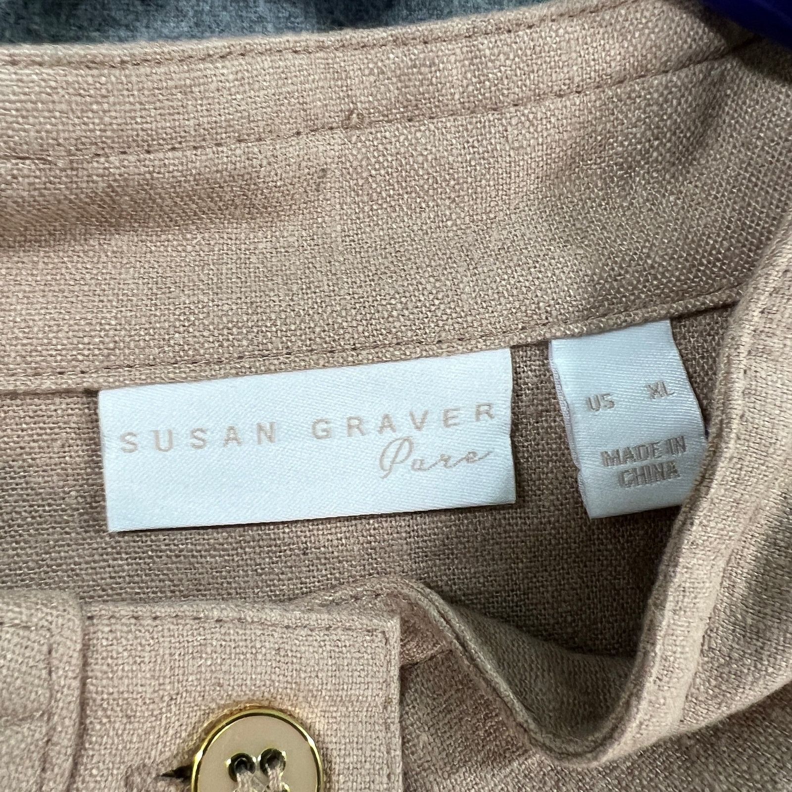 Other GRAVER Susan Graver Pure Linen Blend Jacket Warm Size XL / US 12-14 / IT 48-50 - 3 Thumbnail