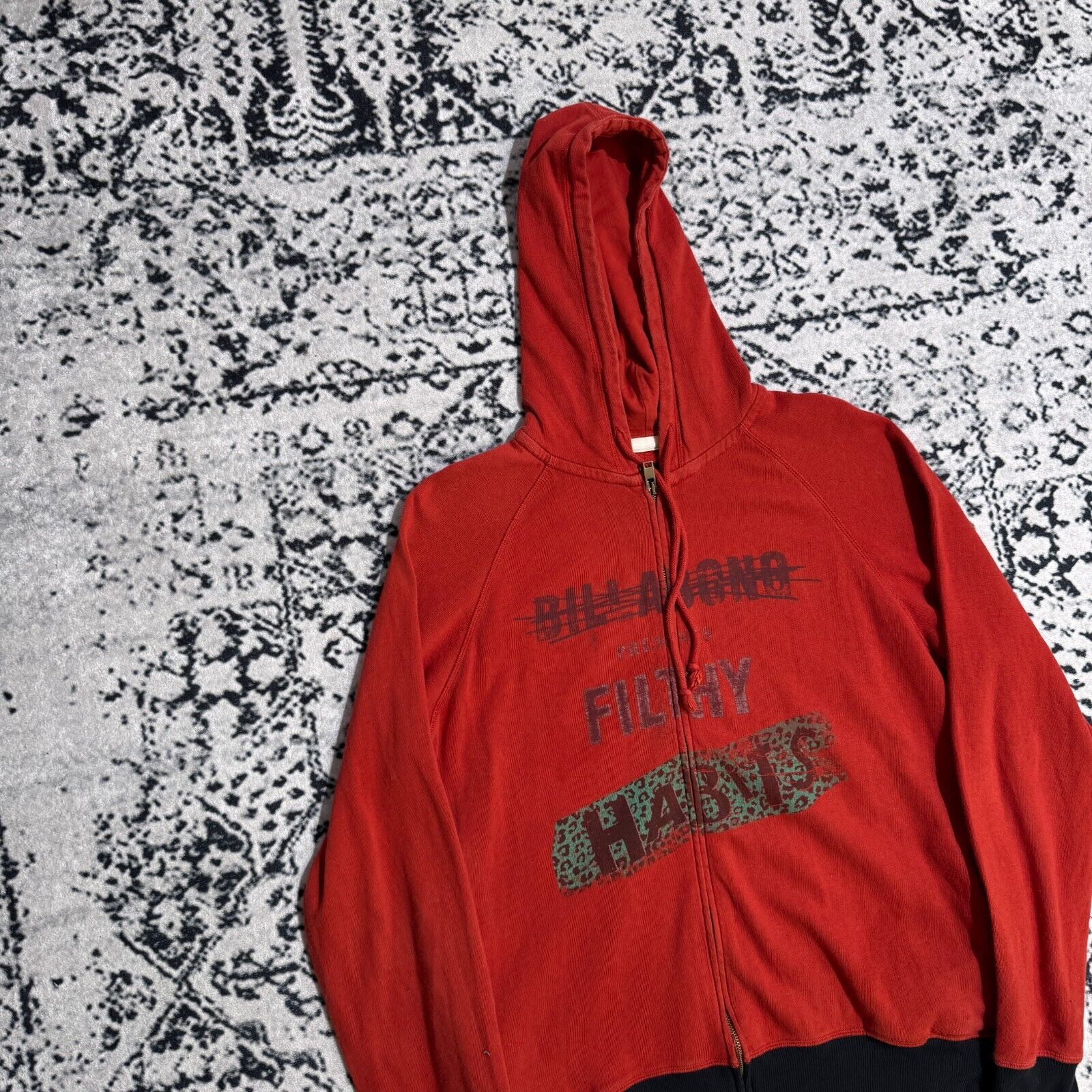 Billabong × Vintage Vintage Billabong Unisex Red Cotton Zip Hoodie Size Medium Size US M / EU 48-50 / 2 - 5 Thumbnail