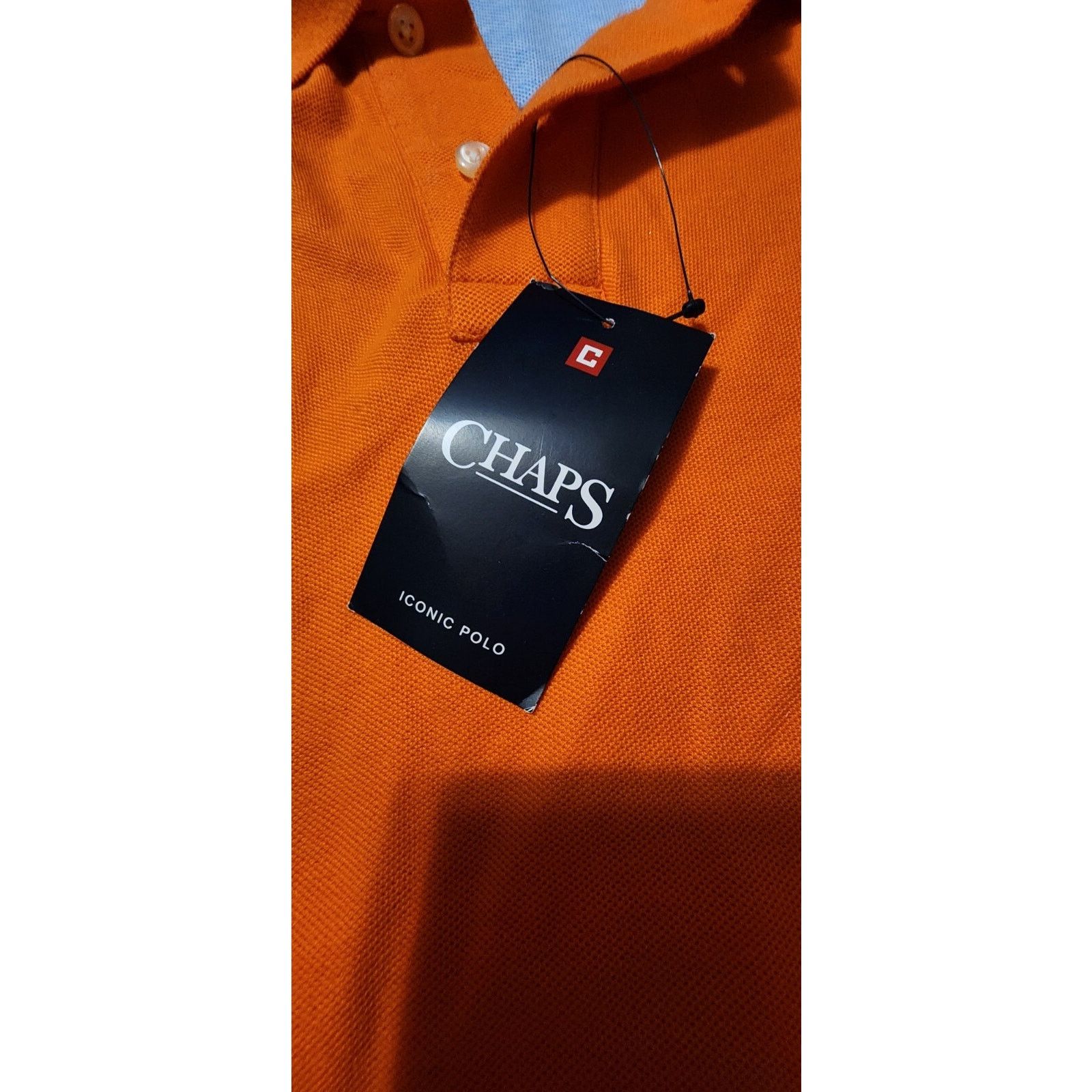 Chaps NWT Orange Chaps Mens Polo Short Sleeve Size L. Size US L / EU 52-54 / 3 - 6 Thumbnail