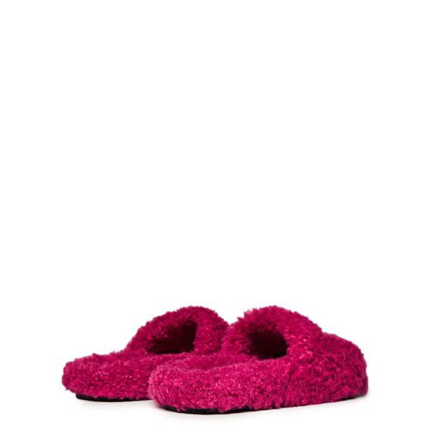 Balenciaga o1g2r1mq0924 Fur Slippers in Pink Size US 7 / IT 37 - 4 Thumbnail