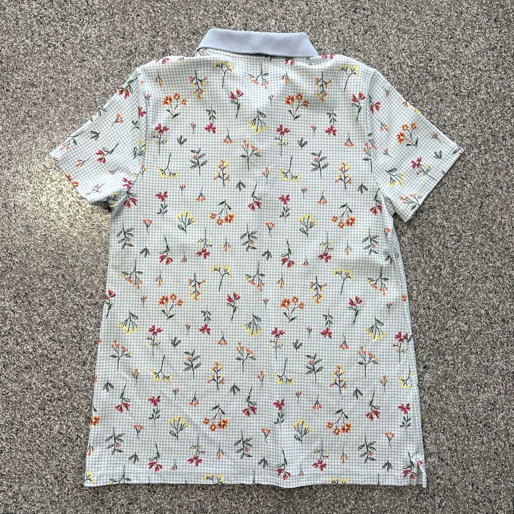 Lands' End Lands' End Polo Womens M Gingham Floral Short Sleeve Collared Button Up Shirt Size M / US 6-8 / IT 42-44 - 5 Thumbnail
