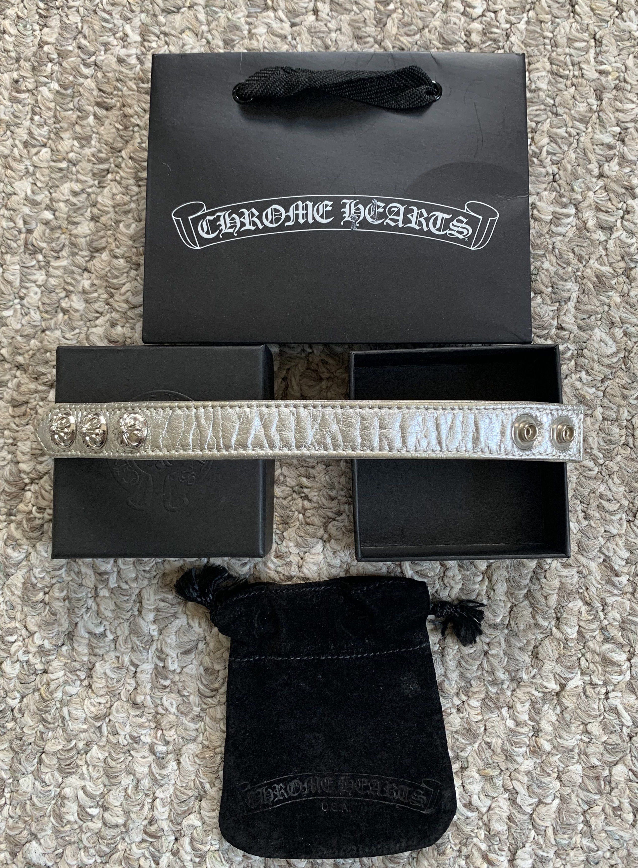 Chrome Hearts Chrome Hearts Adjustable Leather Silver Snap Bracelet Size ONE SIZE - 9 Thumbnail