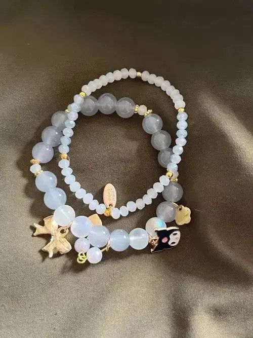 Japanese Brand White Elastic Rope Cinnamoroll Kuromi Cartoon Bracelets Size ONE SIZE - 4 Thumbnail