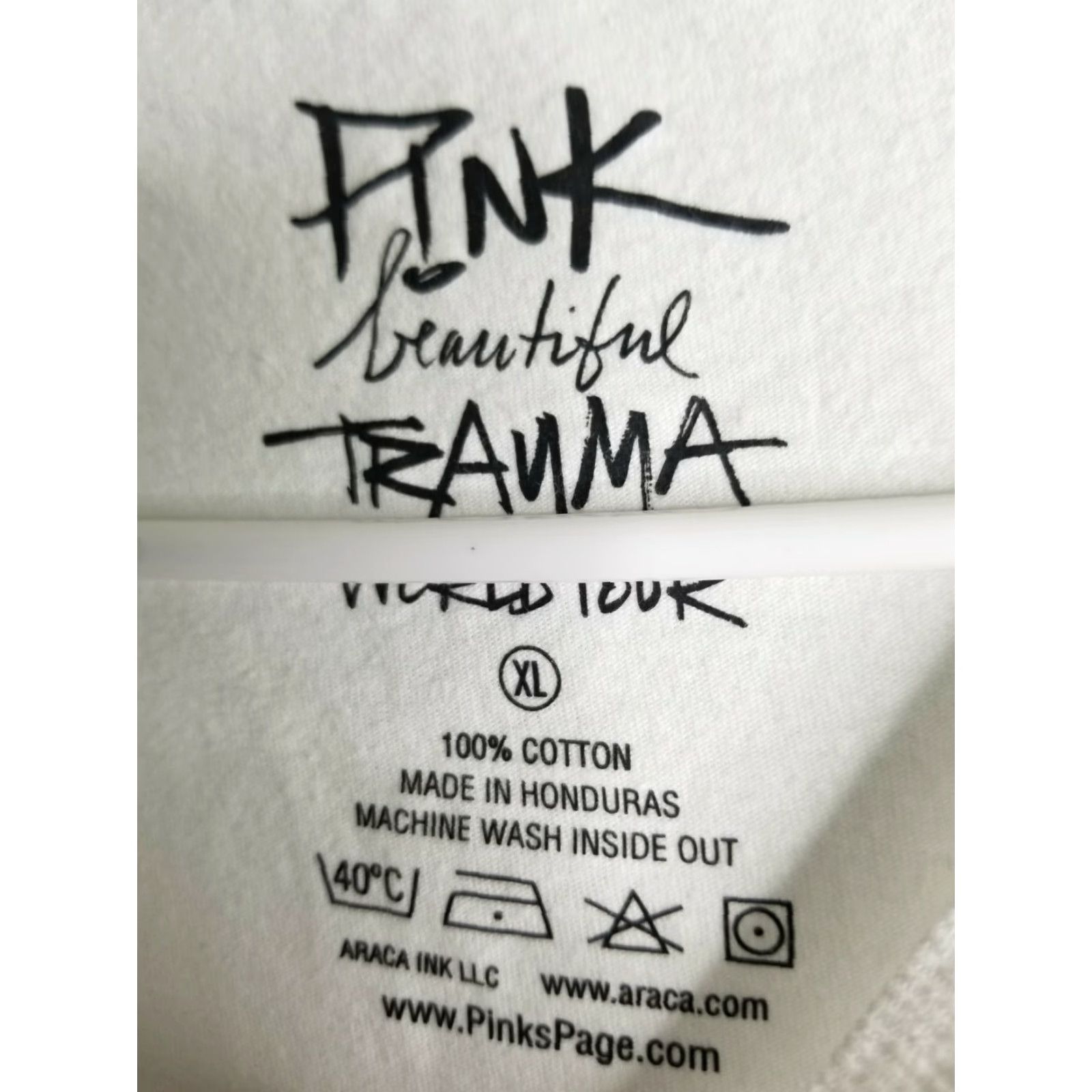 Vintage Womens XL Pink Beautiful Trauma World Tour Tank Top Distressed Shirt Size XL / US 12-14 / IT 48-50 - 3 Thumbnail