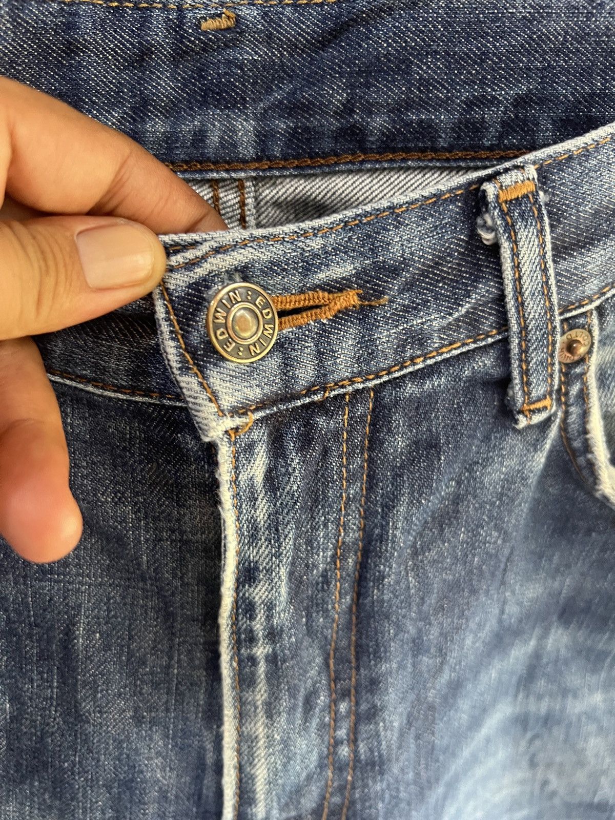 Edwin 🔥Vintage Edwin 503 Regular Distressed Denim Size US 31 - 11 Thumbnail