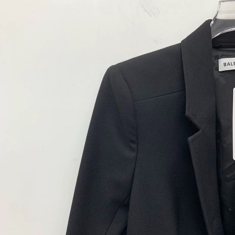 Balenciaga Balenciaga size 36 Black wool lapel single-breasted long-s Size US XS / EU 42 / 0 - 3 Thumbnail