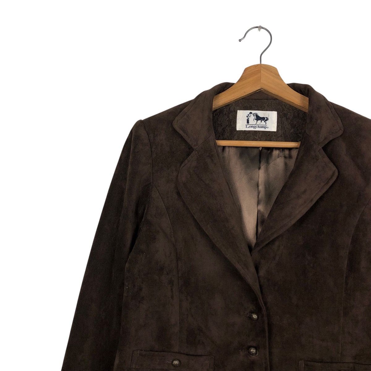 Japanese Brand × Longchamp 📌Cropped Suede Leather Jacket Longchamp Size US M / EU 48-50 / 2 - 8 Thumbnail