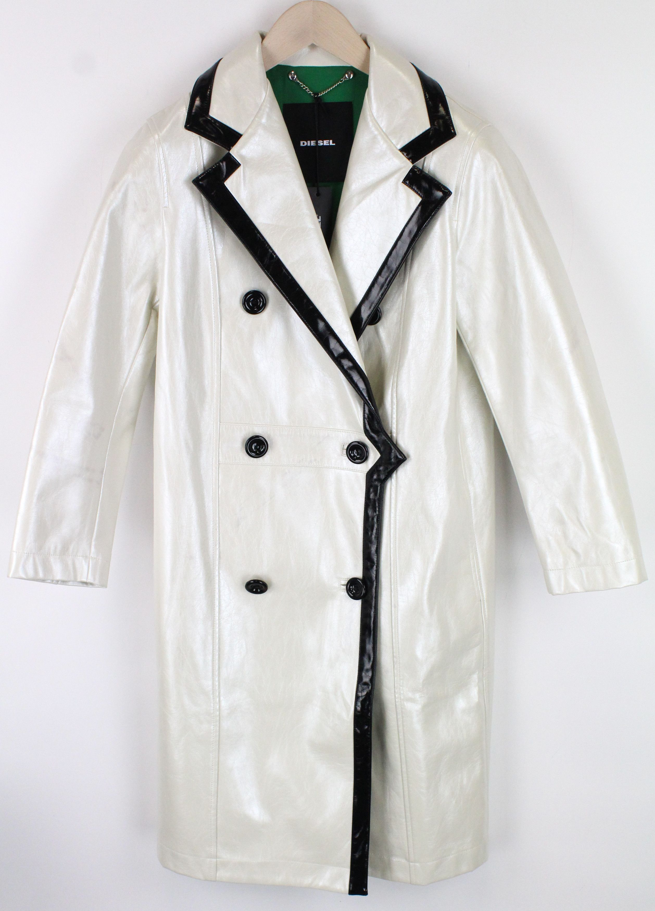 Diesel MARILOU S Beige Double-Breast Lined Notch Collar Coat 55637 Size S / US 4 / IT 40 - 1 Thumbnail