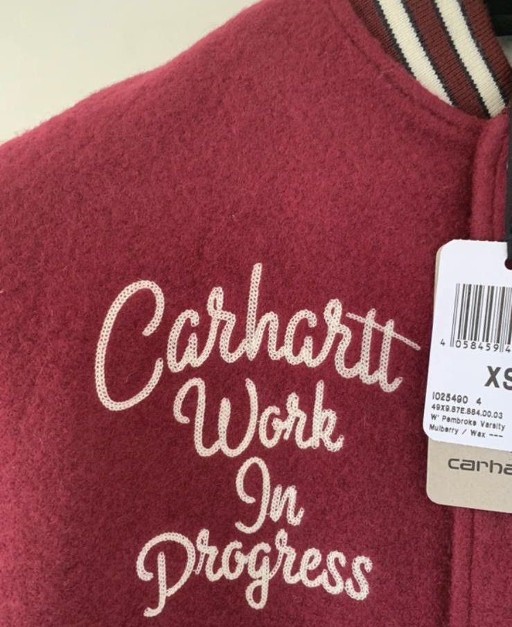 Carhartt Wip Varsity Jacket Carhartt Wip W Pembroke size XS Bordeaux new Size XS / US 0-2 / IT 36-38 - 6 Thumbnail