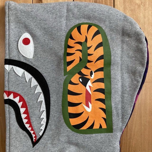 Bape BAPE Purple camo × Gray shark full zip hoodie a bathing ape Size US M / EU 48-50 / 2 - 6 Thumbnail